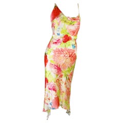Roberto Cavalli Frühjahr 2000 Seidenkleid mit Blumenmuster