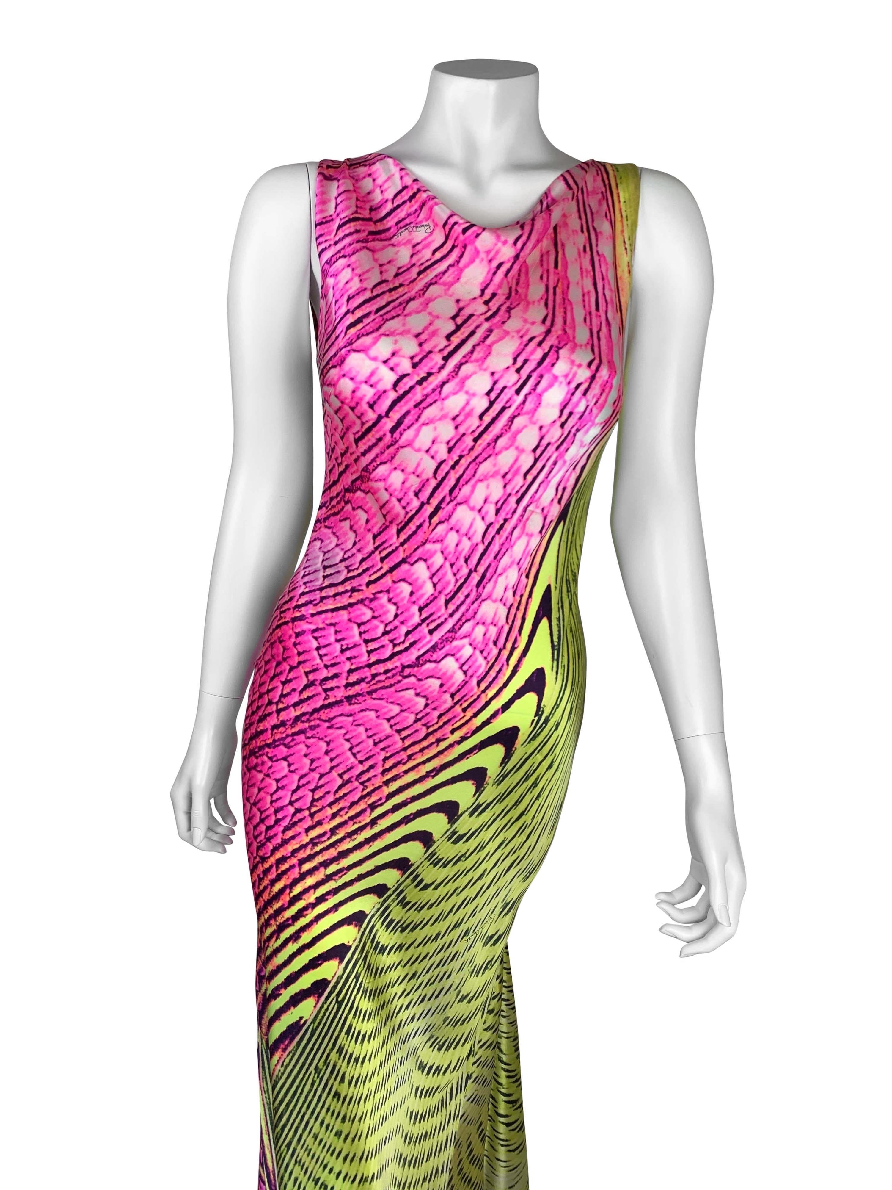 Roberto Cavalli Spring 2001 Silk Printed Gown For Sale at 1stDibs ...