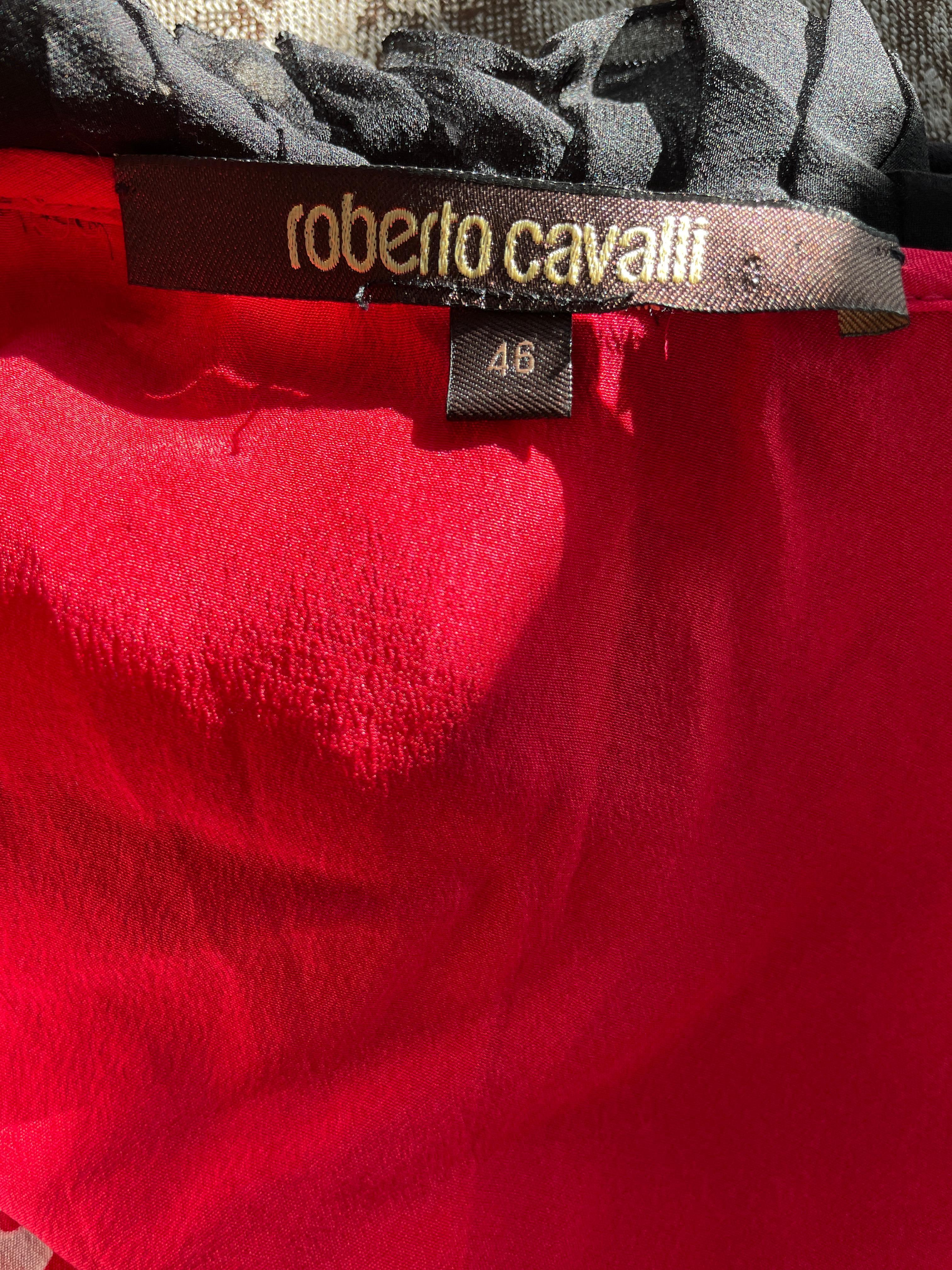 Roberto Cavalli - Chemisier à boutons et manches cloche à fleurs de style chinoiseries, printemps 2003  en vente 2