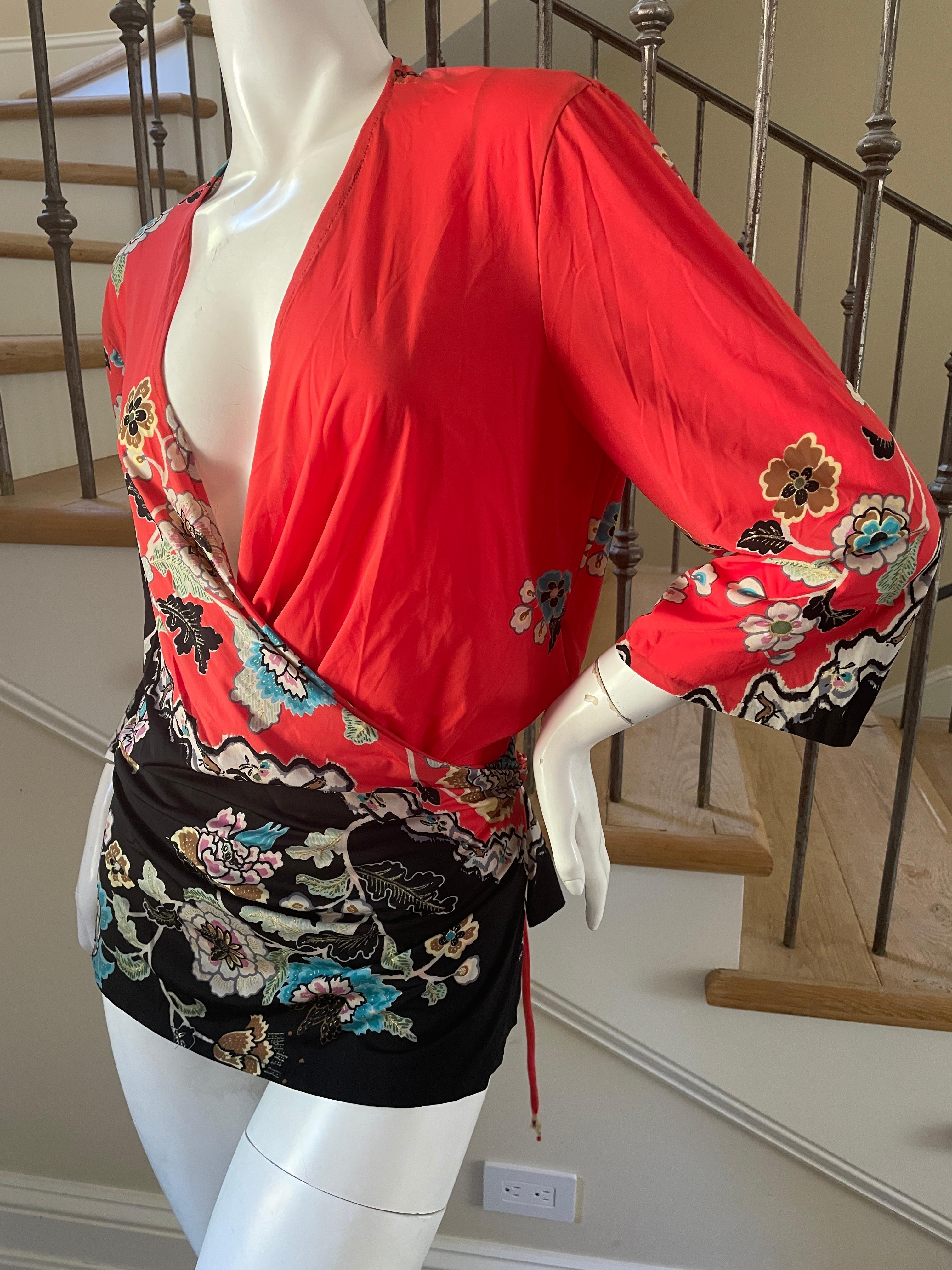 Women's Roberto Cavalli Spring 2003 Chinoiserie Top For Sale