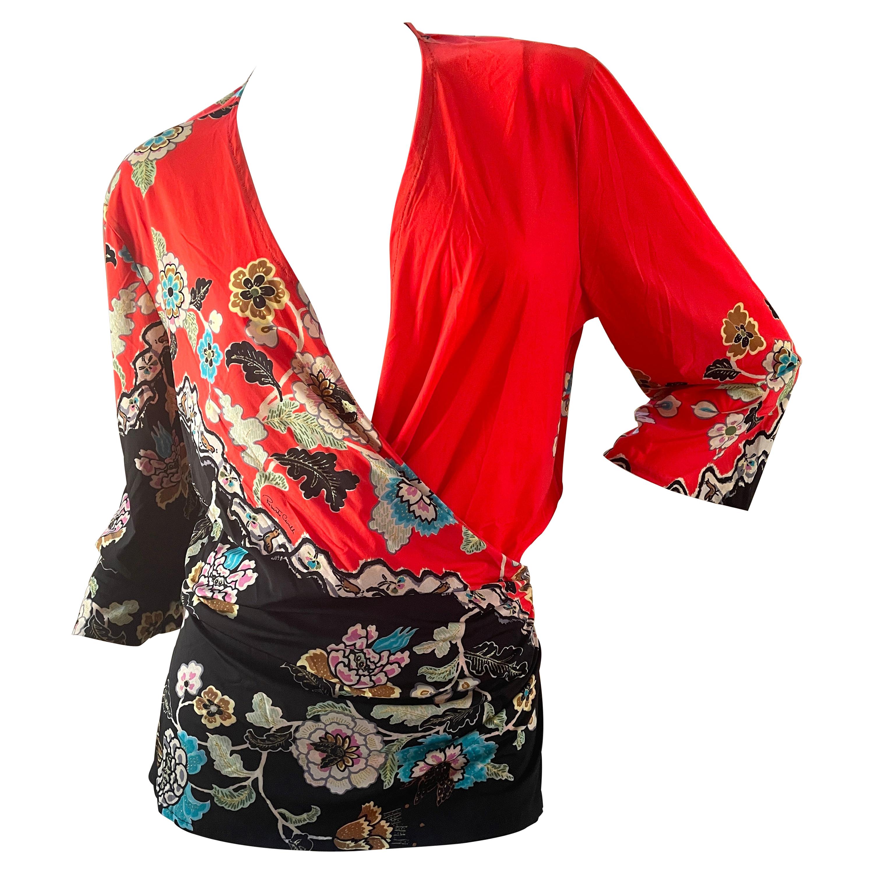 Roberto Cavalli Spring 2003 Chinoiserie Top For Sale