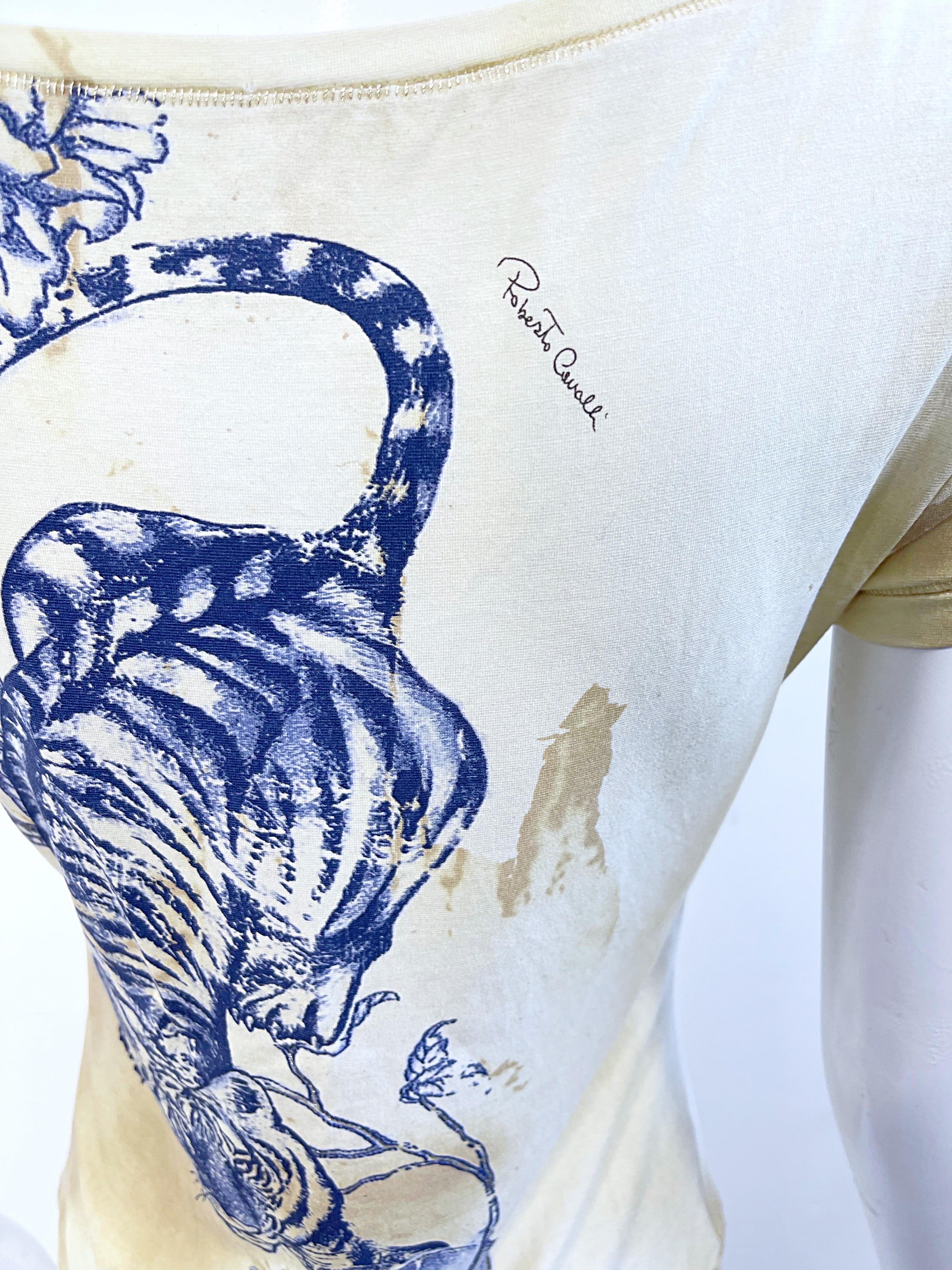 Roberto Cavalli Spring 2003 Dragon Flower Tattoo Print