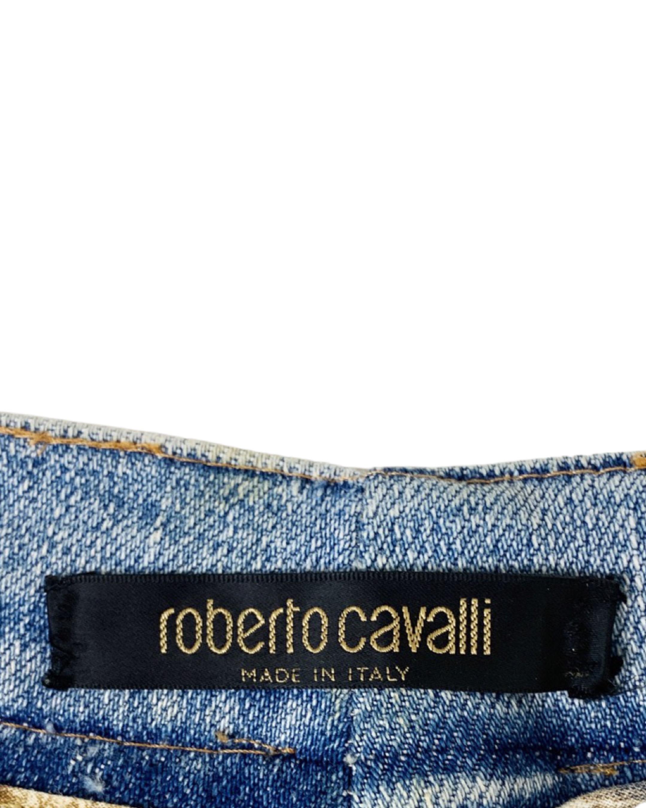 Roberto Cavalli Spring 2003 Embroidered Denim Coat with Skirt 3