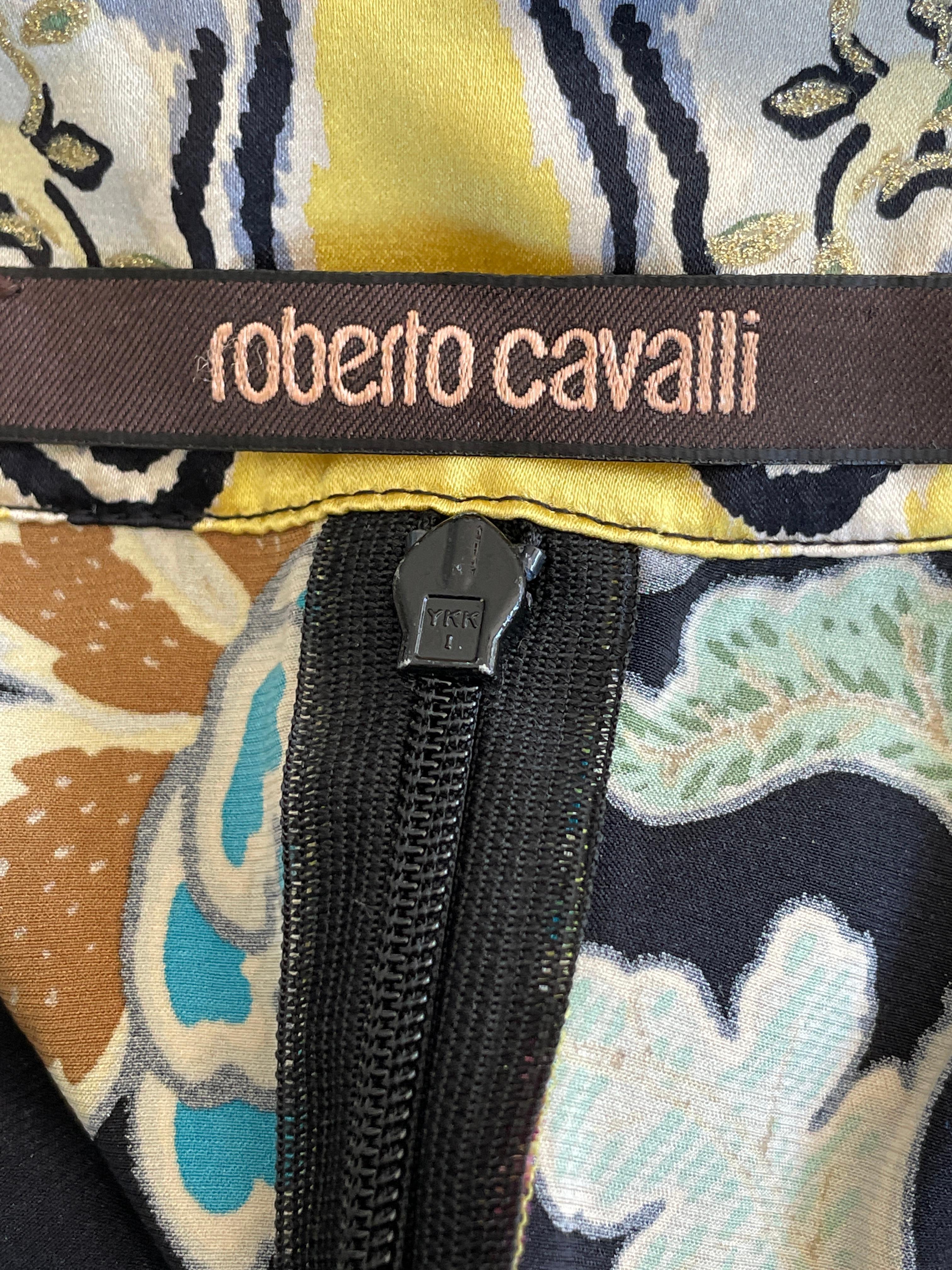 Roberto Cavalli Spring 2003 Silk Cheongsam High Collar Keyhole Floral Dress For Sale 7