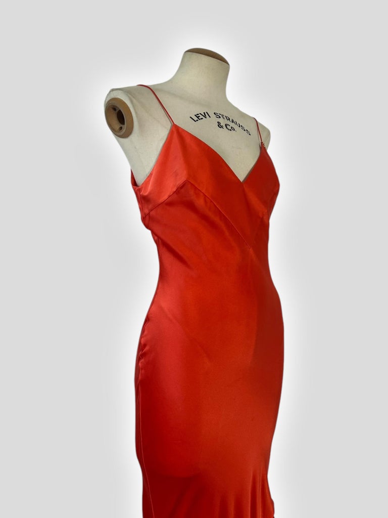 Roberto Cavalli Spring 2004 orange Cut-Out Ruffle Gown at 1stDibs