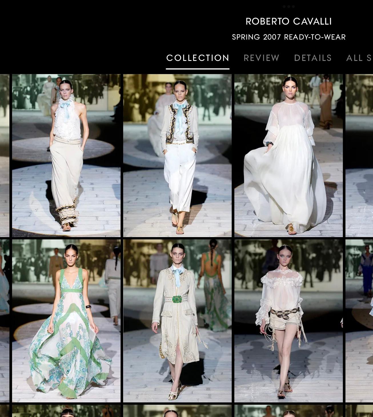 Roberto Cavalli Spring 2007 Runway White Green and Aqua Chiffon Dress-Size 42 16
