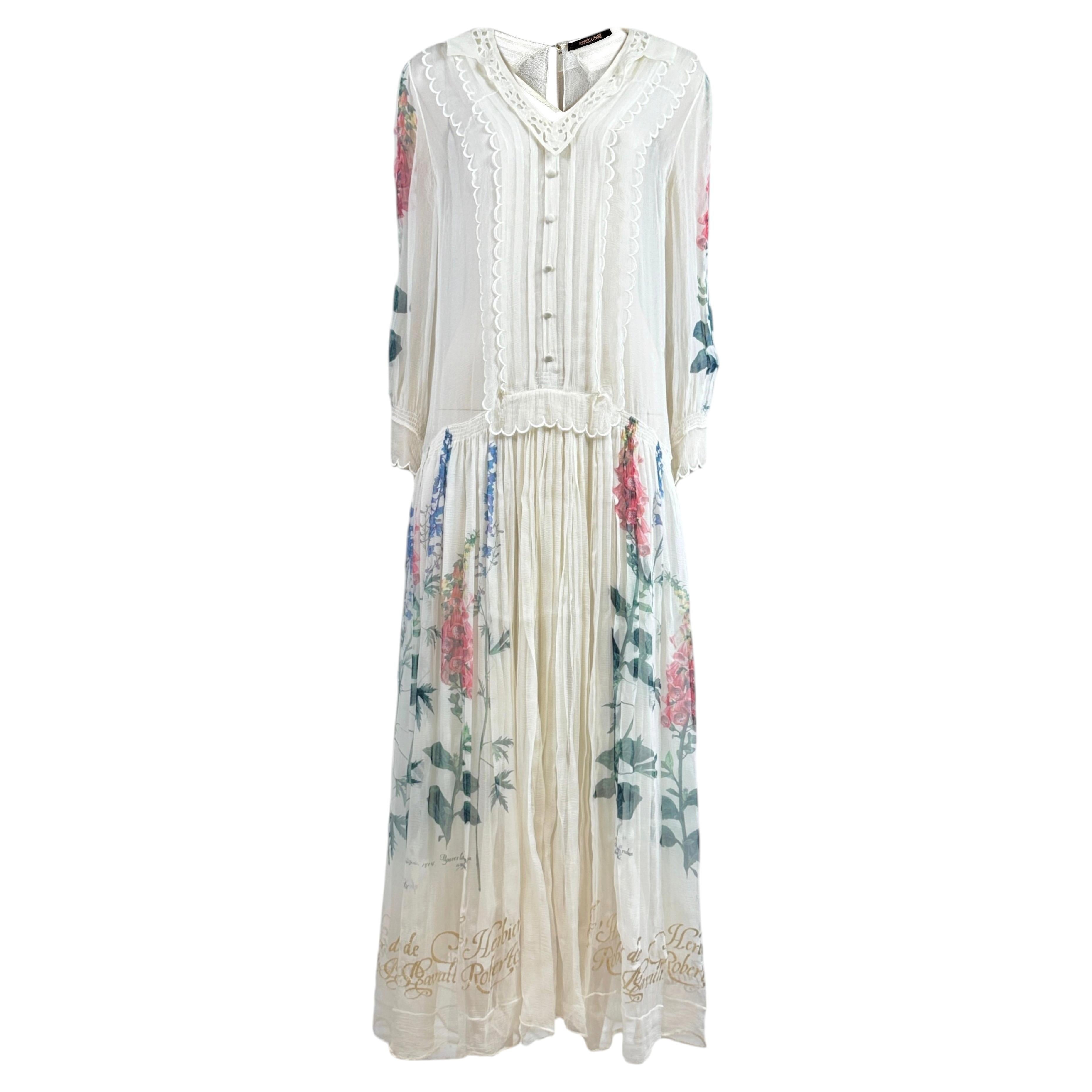 Roberto Cavalli, primavera de 2009, look 31: vestido largo de gasa con estampado floral