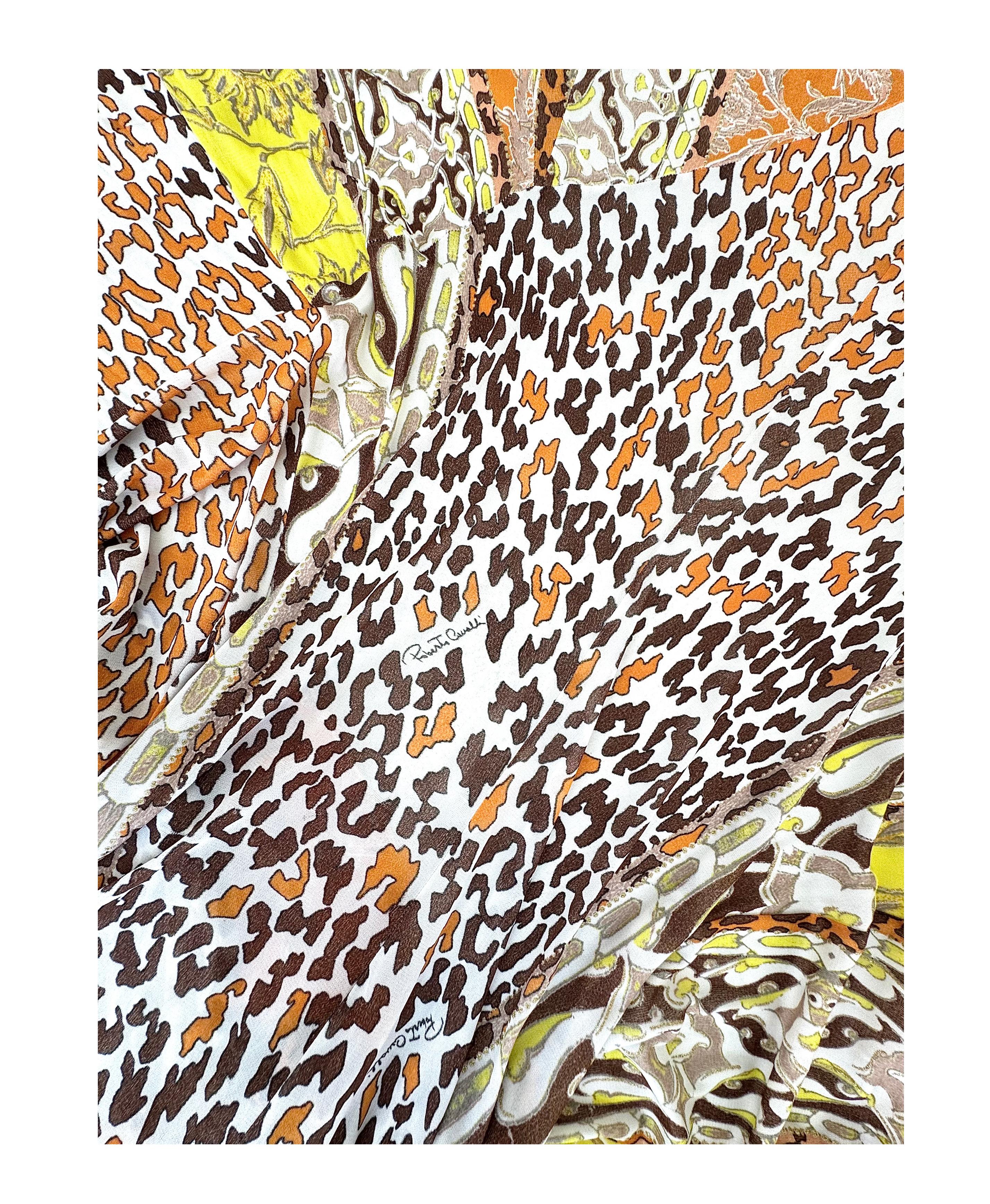 Roberto Cavalli Frühjahr/Sommer 2006 Vintage Signed Bedrucktes Seidenhalterkleid im Angebot 10