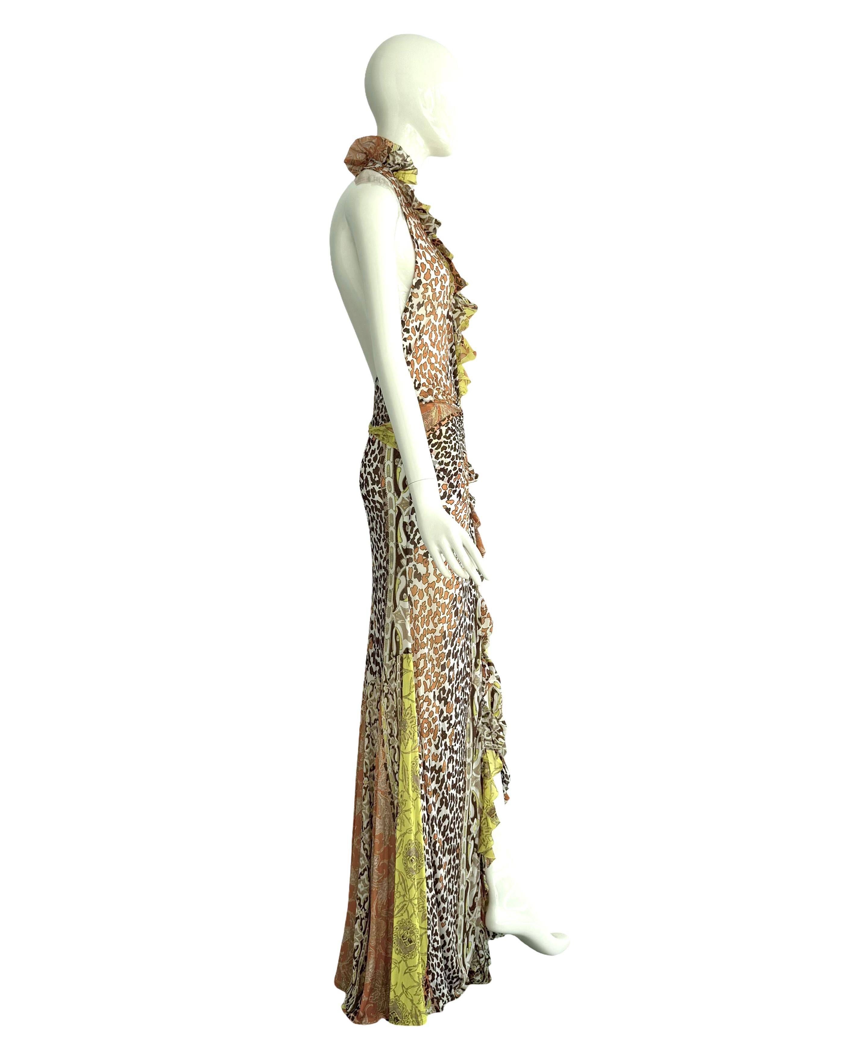 Roberto Cavalli Frühjahr/Sommer 2006 Vintage Signed Bedrucktes Seidenhalterkleid im Angebot 3