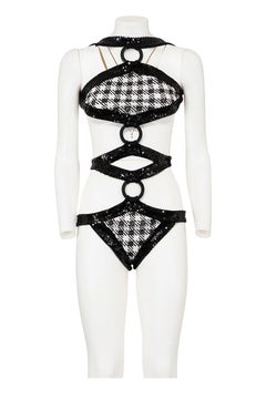 ROBERTO CAVALLI SS 06 Rare and Iconic Cut Out Bodysuit with Sequins Embroidery