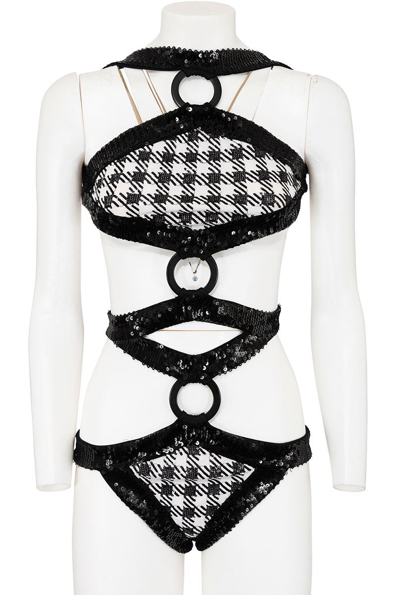ROBERTO CAVALLI SS 06 Rare and Iconic Cut Out Bodysuit with Sequins Embroidery For Sale 1