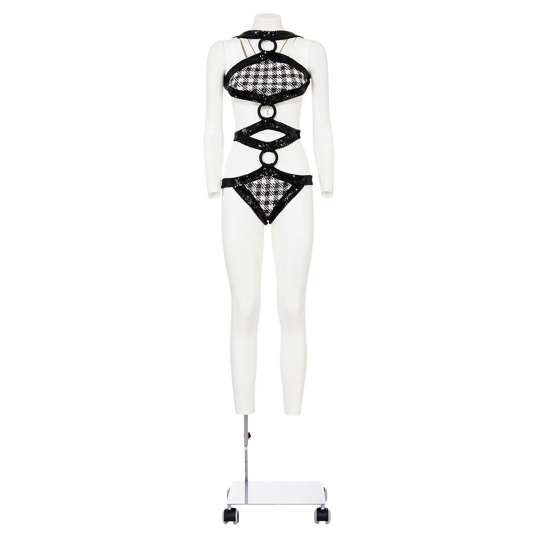 ROBERTO CAVALLI SS 06 Rare and Iconic Cut Out Bodysuit with Sequins Embroidery
