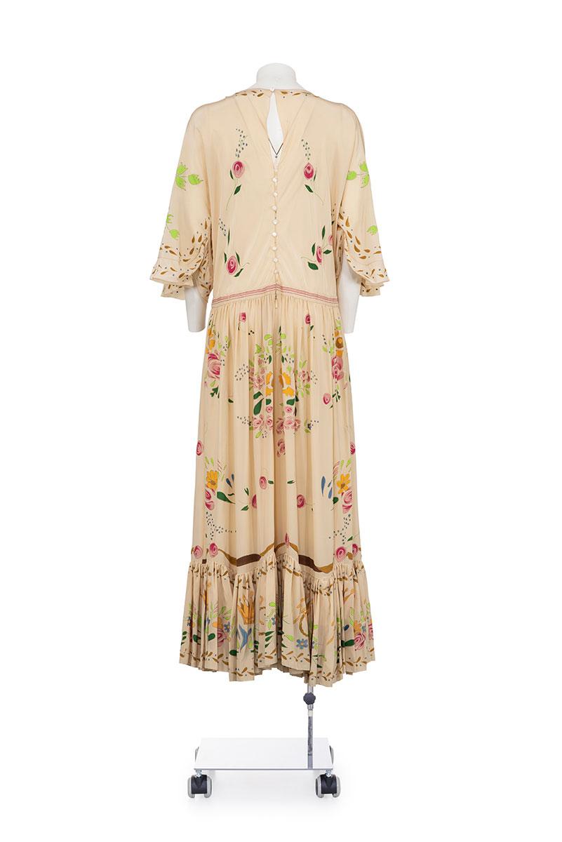 Beige ROBERTO CAVALLI SS 08 Rare Hand Painted Maxi Dress en vente