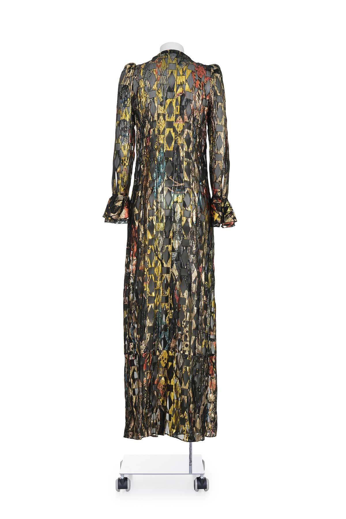 ROBERTO CAVALLI SS 16 Lurex Ruffled Long Dress In Excellent Condition In Milano, MILANO