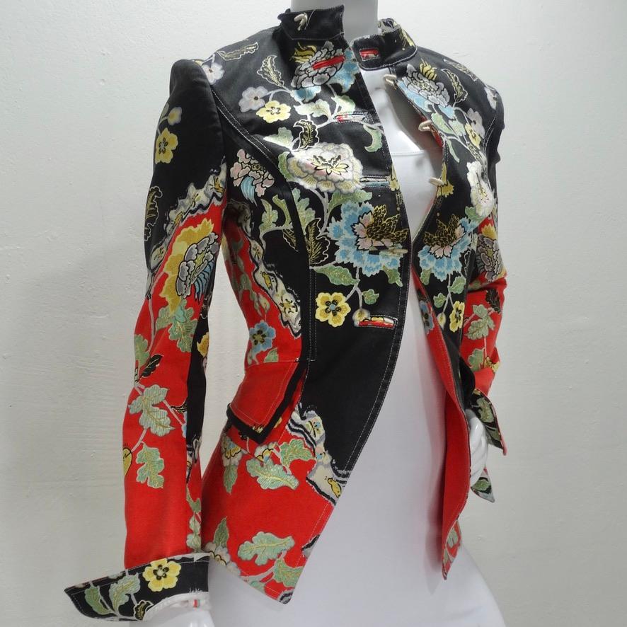 Roberto Cavalli SS 2003 Chinoiserie Print Jacket In Excellent Condition In Scottsdale, AZ