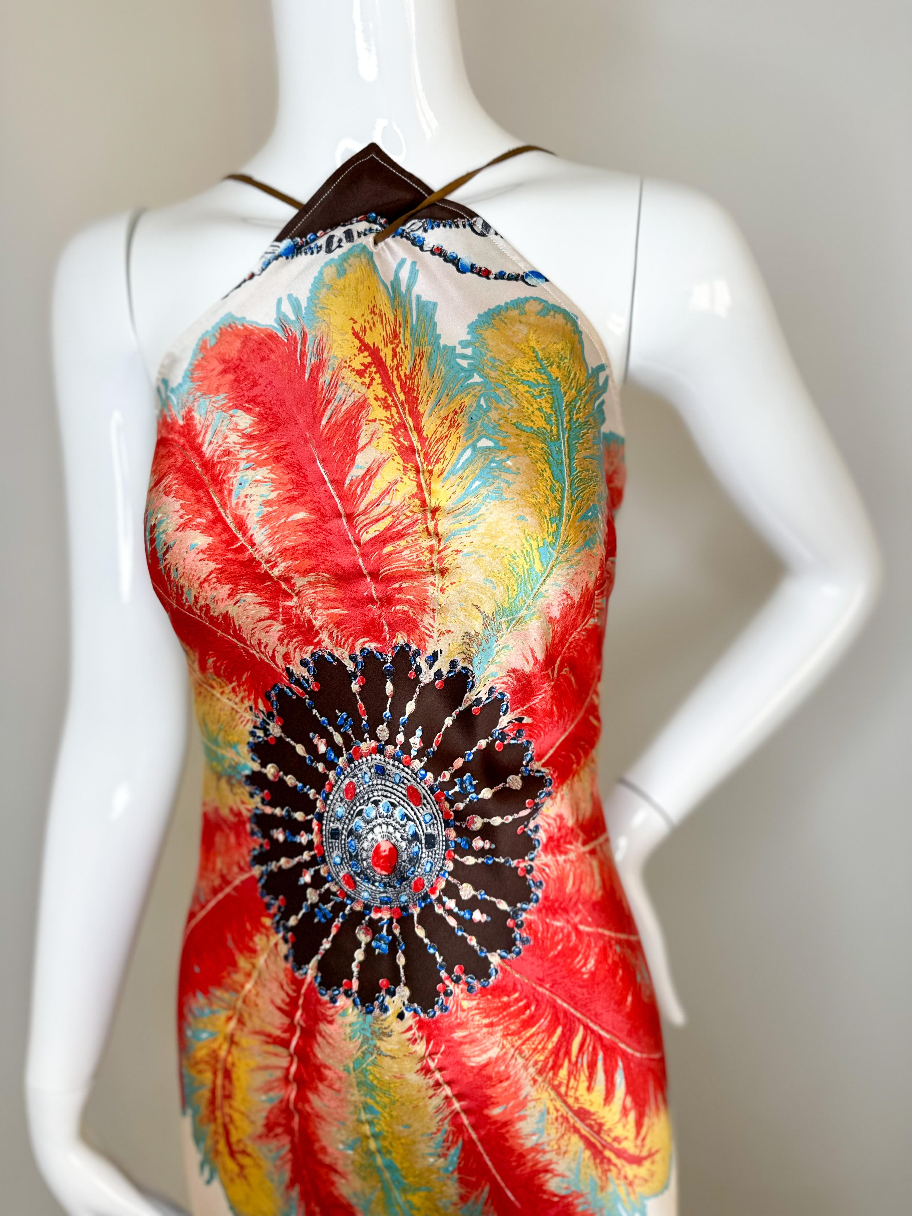 Women's Roberto cavalli SS 2004 printed silk mini dress