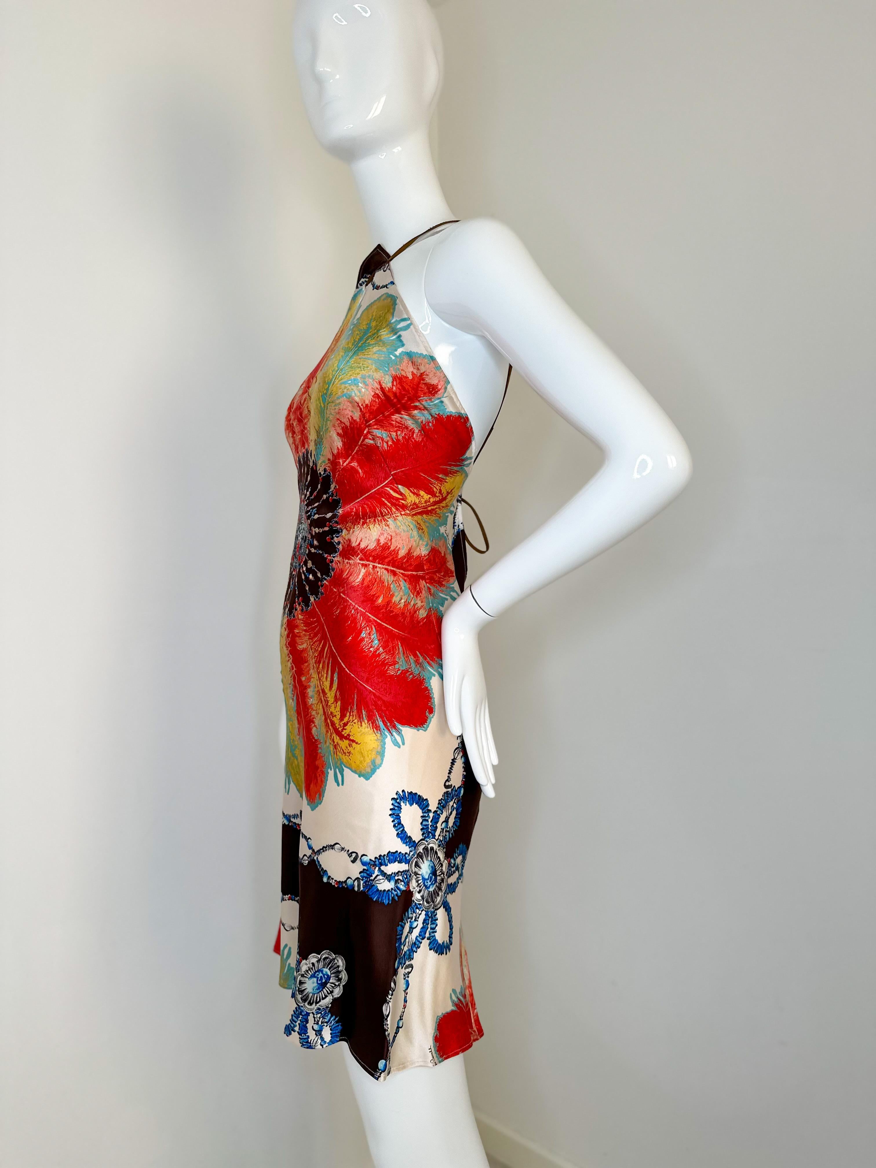 Roberto cavalli SS 2004 printed silk mini dress 2