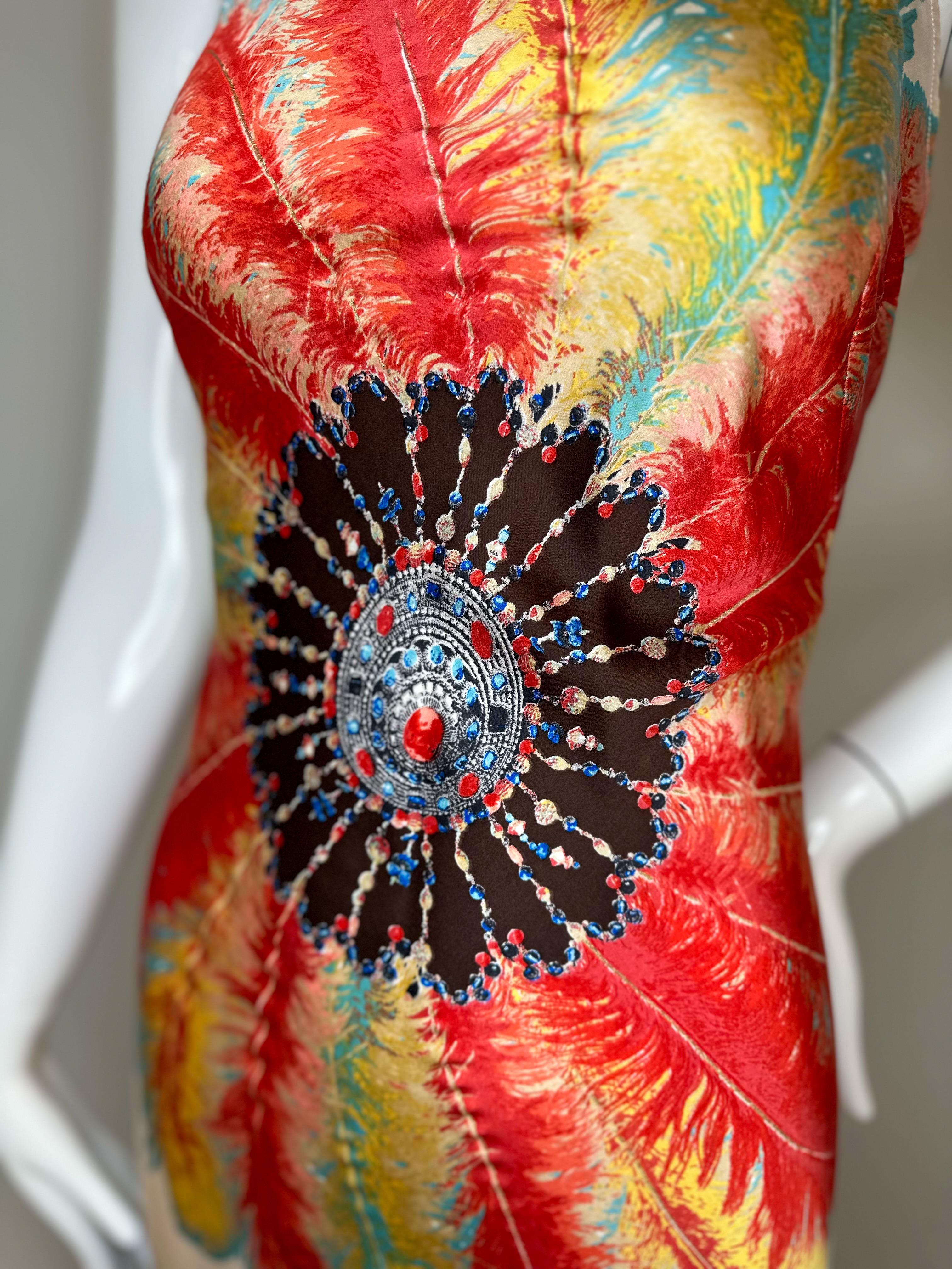 Roberto cavalli SS 2004 printed silk mini dress 3