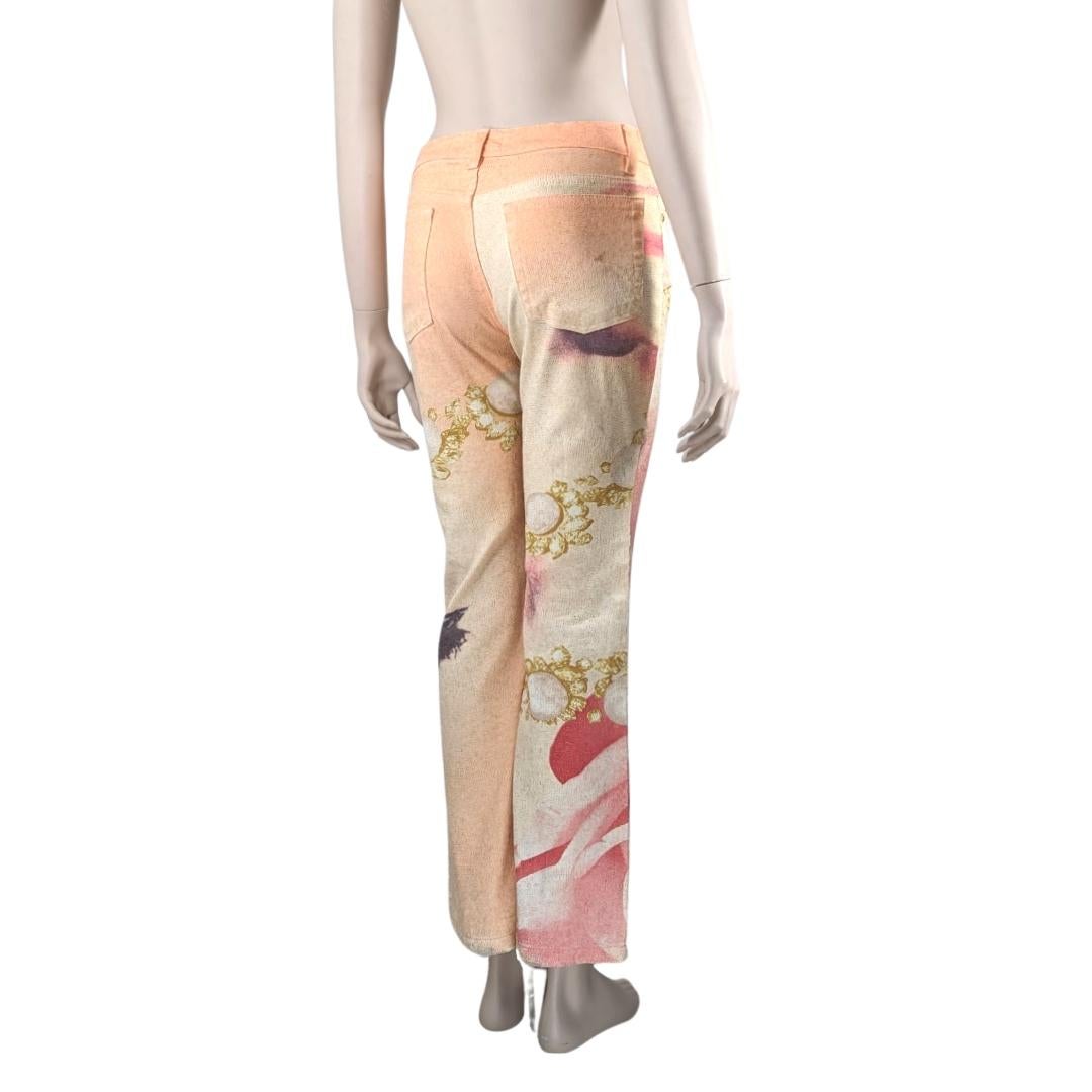 Roberto Cavalli SS2001 Elizabeth Taylor'eye pants In Good Condition For Sale In GOUVIEUX, FR