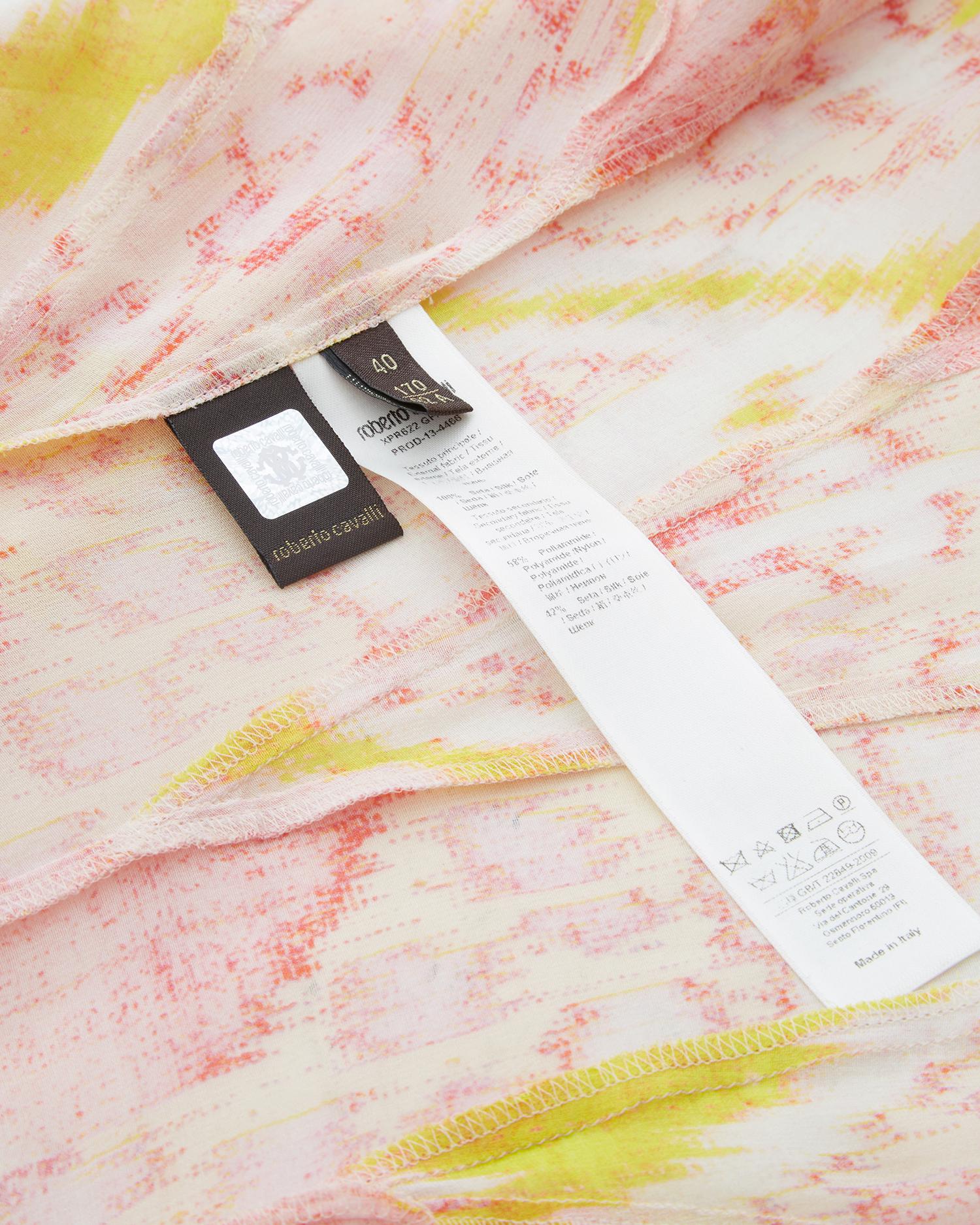 Roberto Cavalli Stud embellished top and silk printed pants set, Resort 2014 For Sale 3