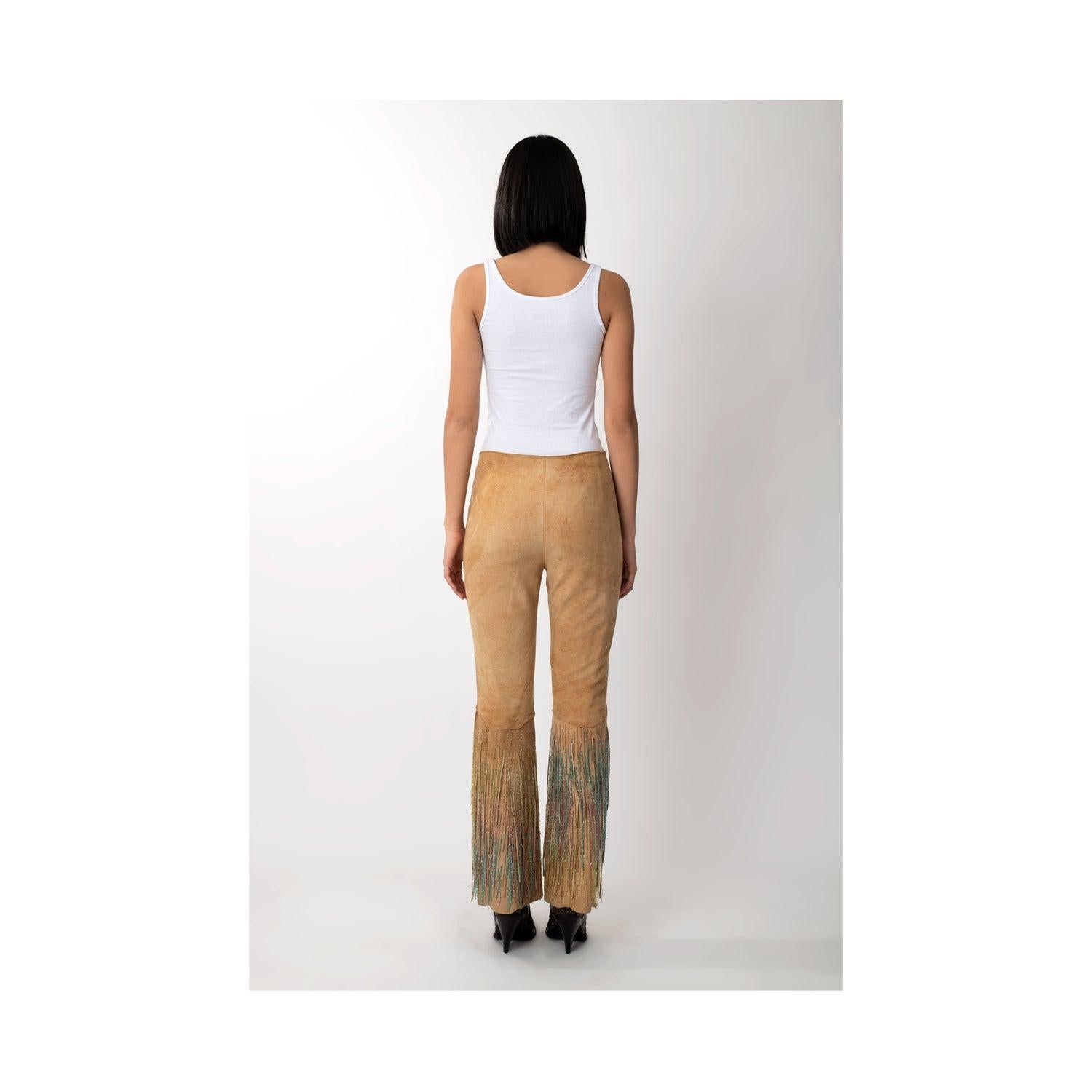 Roberto Cavalli Suede Pant with Crystals - '00s In Good Condition In Milano, IT