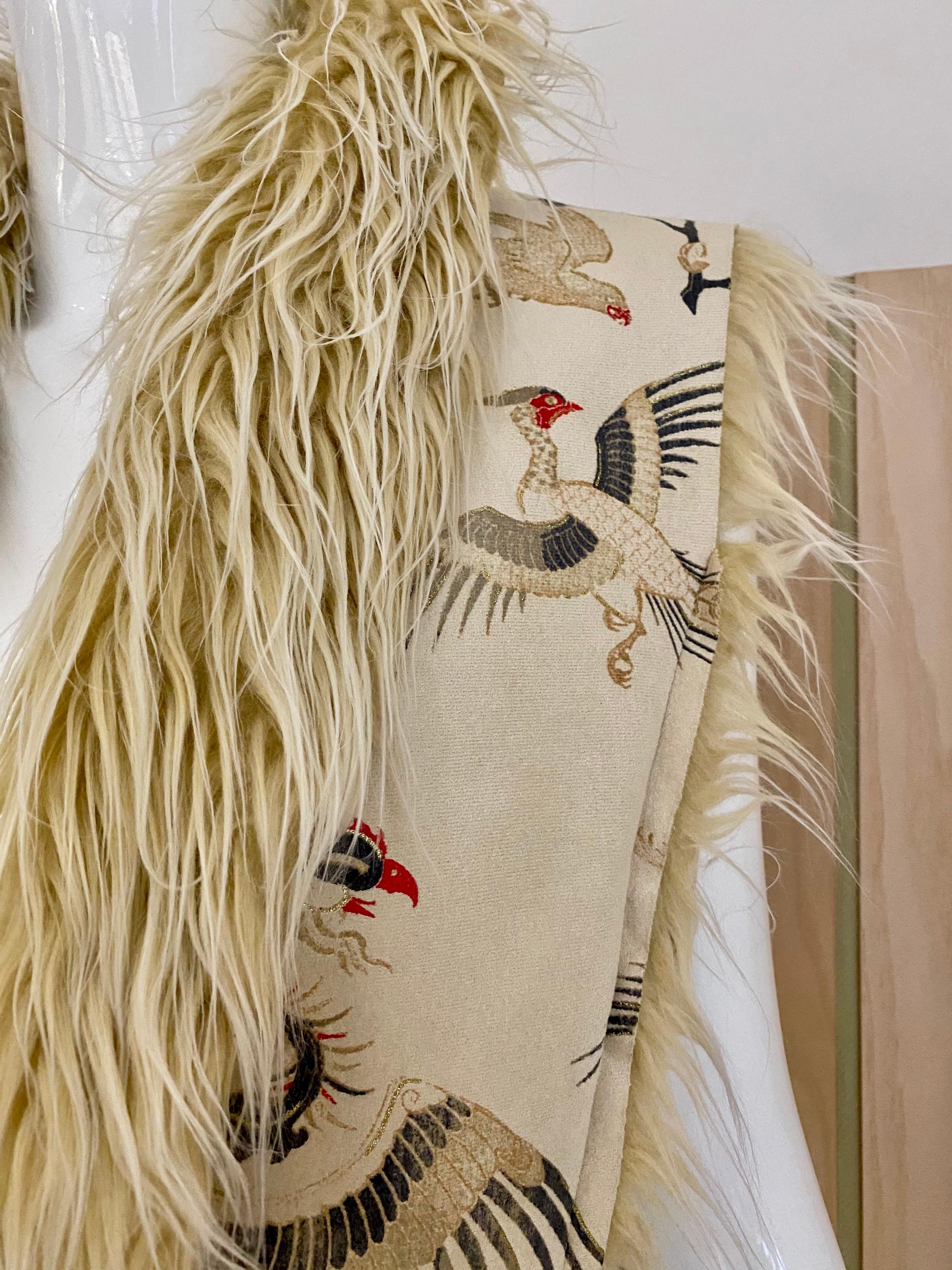 Roberto Cavalli Weste aus Wildleder und Schurwolle (Beige)