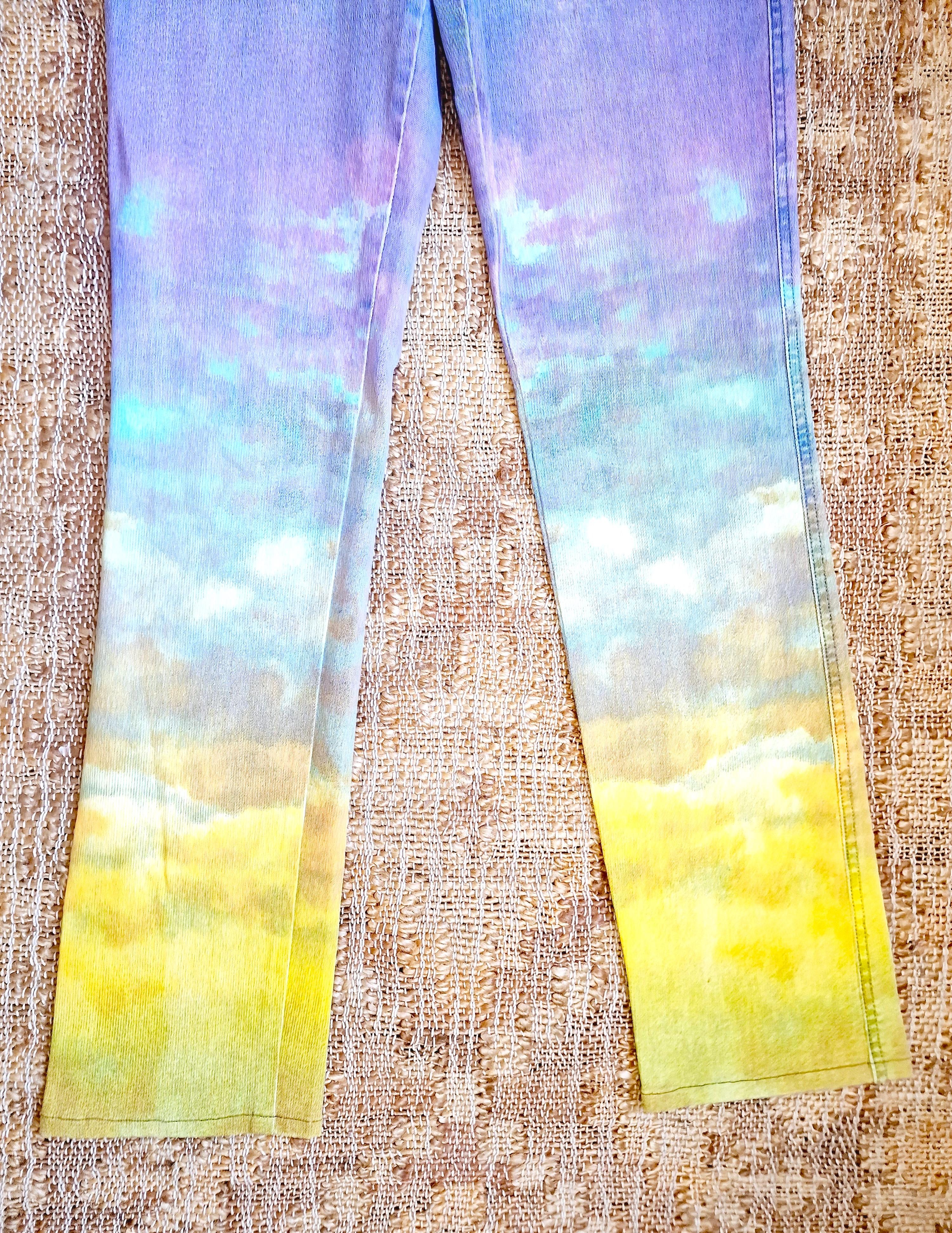 Roberto Cavalli Sunset Psychédelic Optical Illusion Vintage grand pantalon Y2K Pour femmes en vente