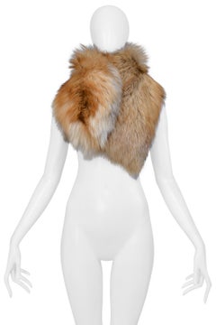 Roberto Cavalli Tan Fox Fur Collar Wrap 2004