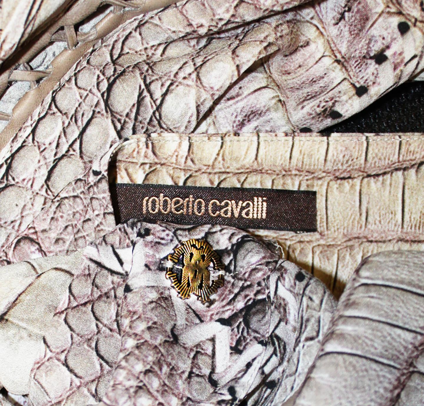 roberto cavalli lace up pants