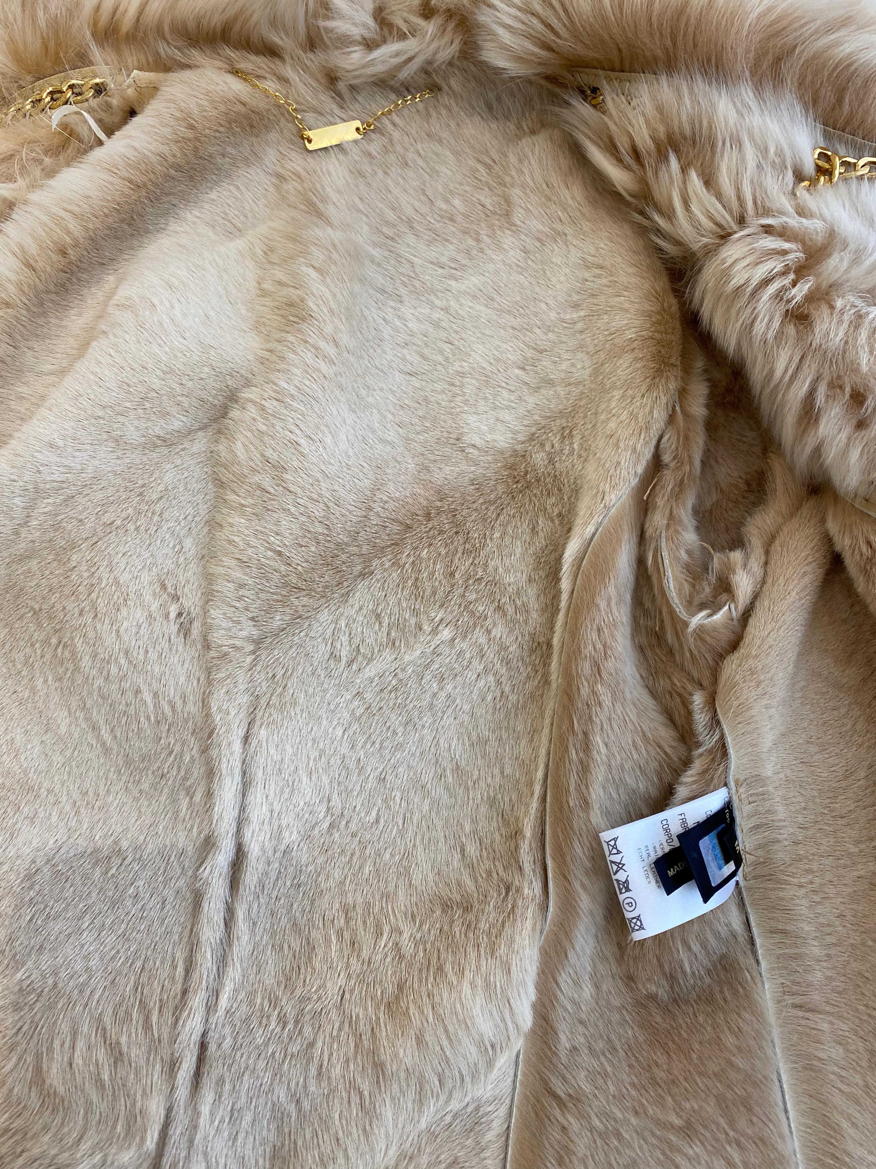 Roberto Cavalli Tan Suede Leather Jacket In Excellent Condition In Beverly Hills, CA