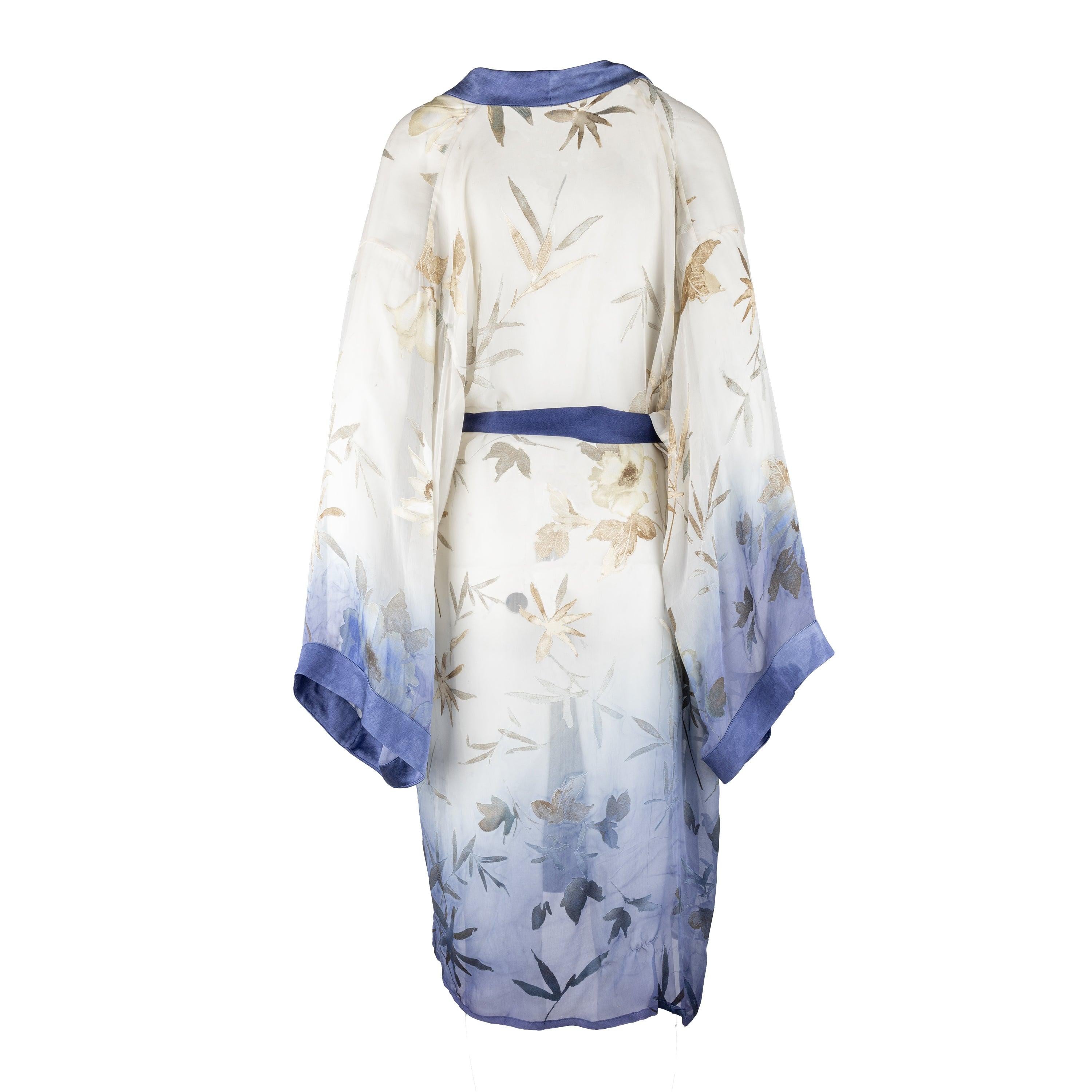 Gray Roberto Cavalli Tie-knot Kimono Dress - '90s