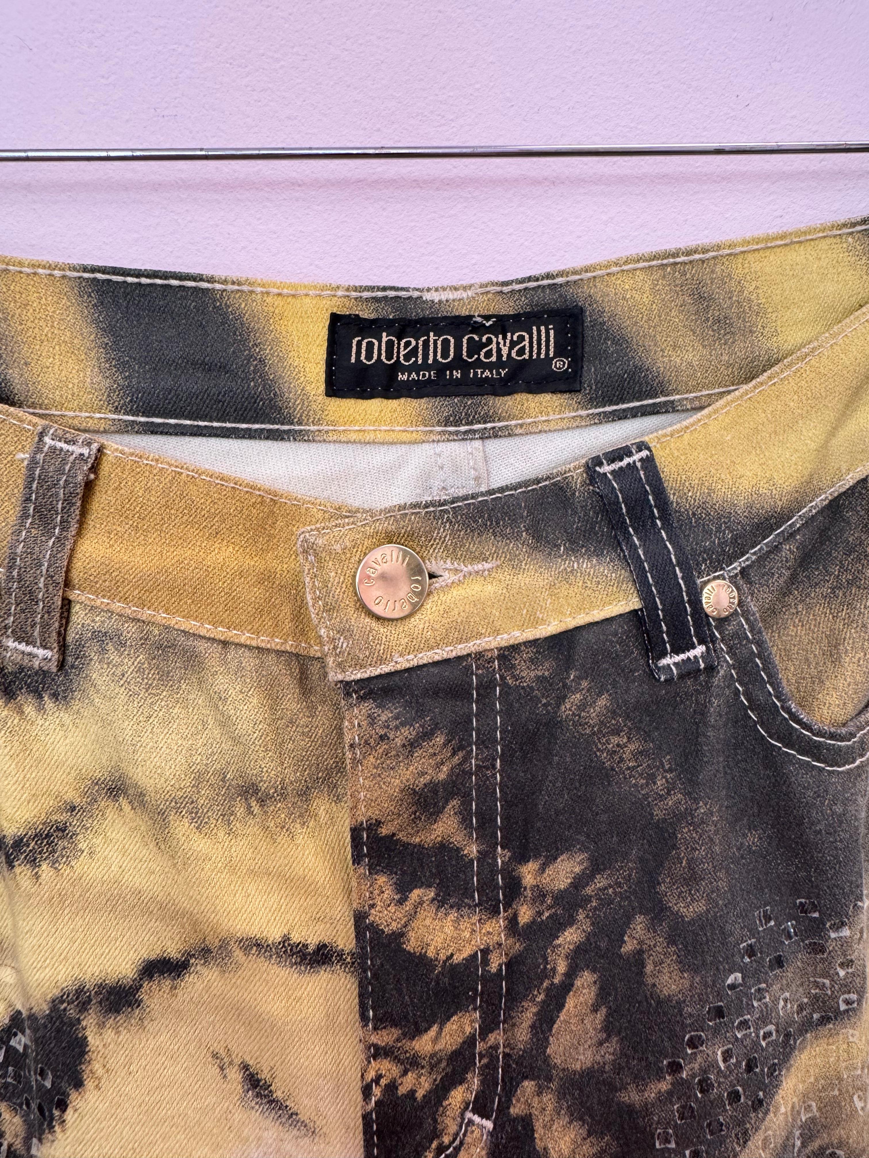 Roberto Cavalli  Vaqueros Tiget FW 2000 Marrón en venta