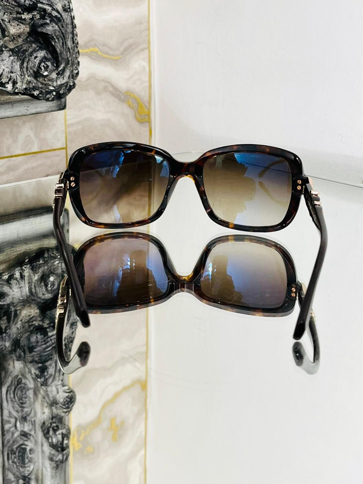 Roberto Cavalli Tortoise Shell Snake Embellished Sunglasses 1