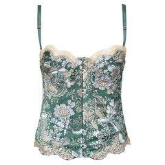 Roberto Cavalli Underwear F/W 2001 Green Bustier Top Sz IT42 NEW WITH TAGS
