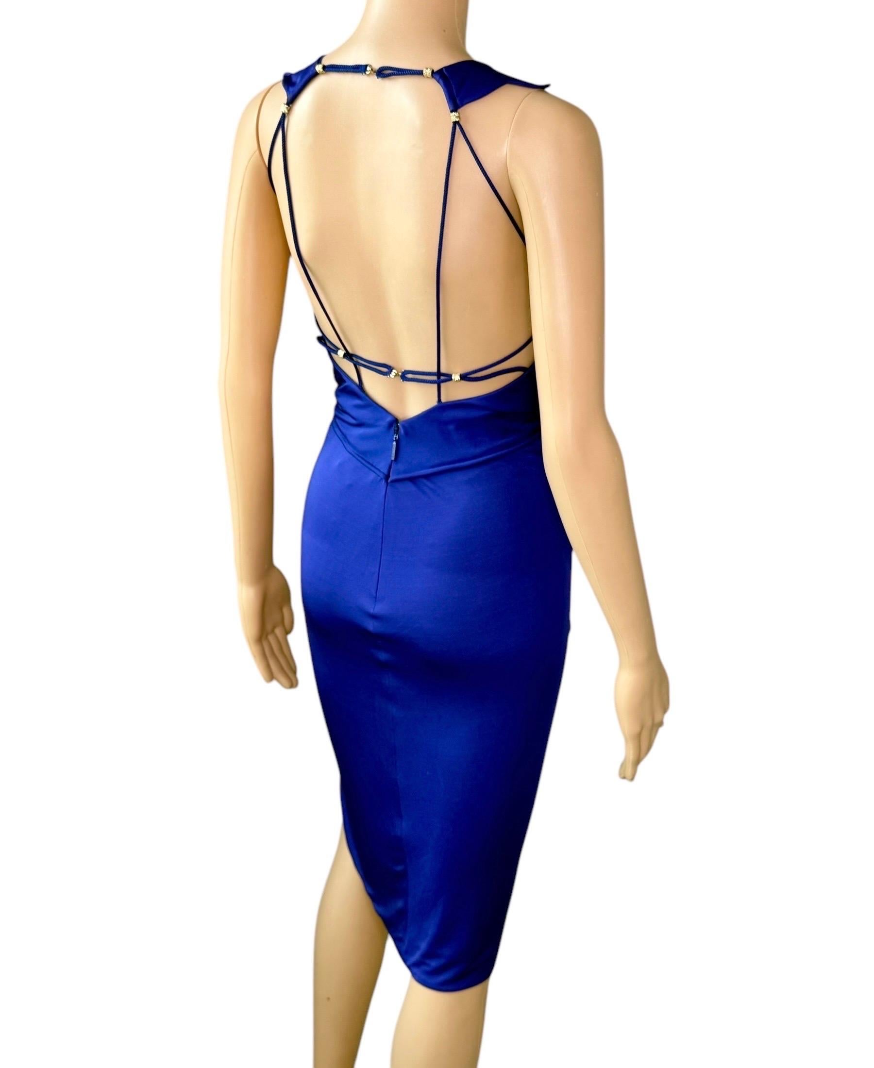 Roberto Cavalli Unworn c.2010 Plunging Neckline Cutout Backless Mini Dress For Sale 5