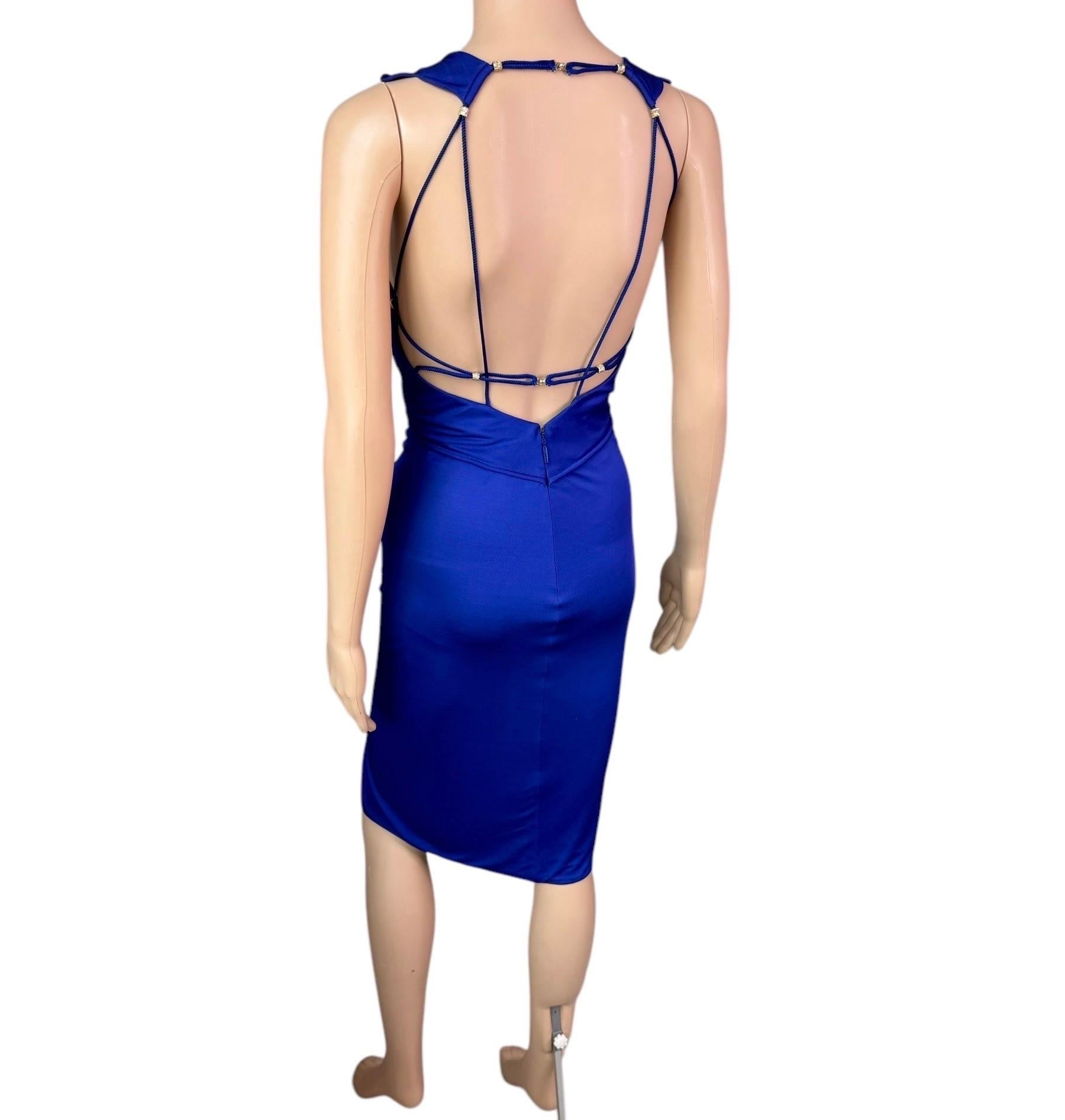 Roberto Cavalli Unworn c.2010 Plunging Neckline Cutout Backless Mini Dress For Sale 7