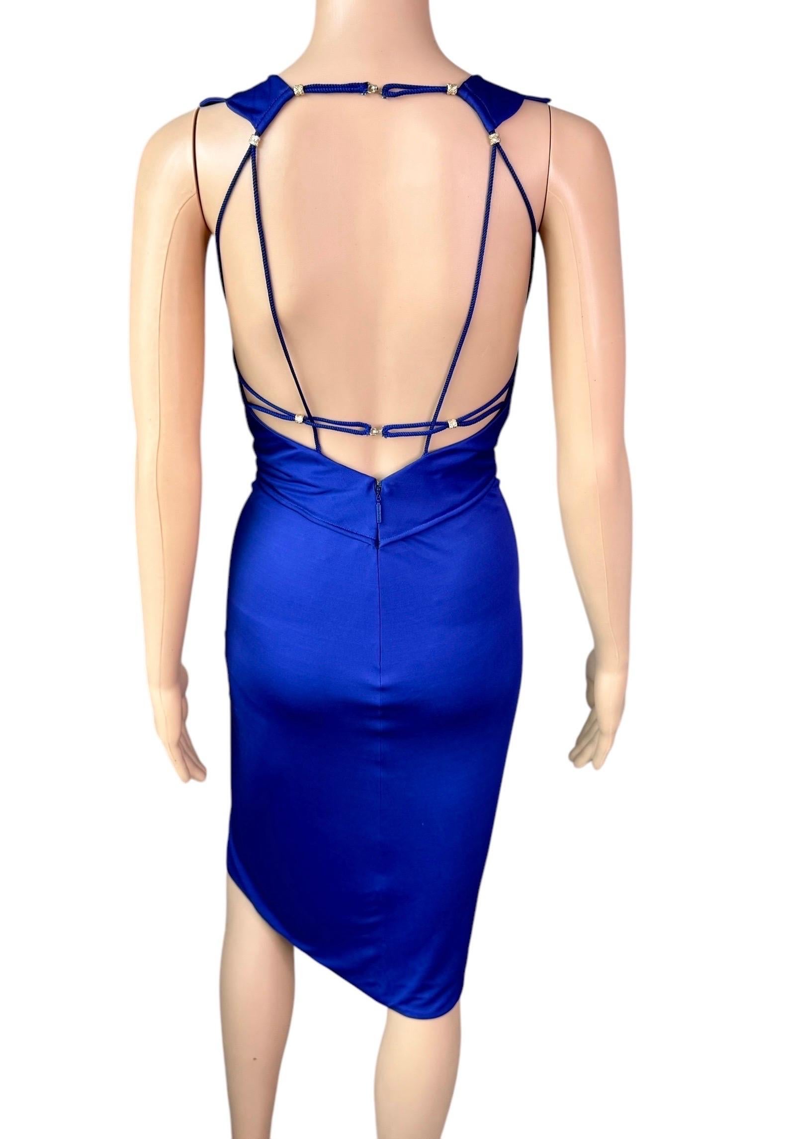 Roberto Cavalli Unworn c.2010 Plunging Neckline Cutout Backless Mini Dress In New Condition For Sale In Naples, FL