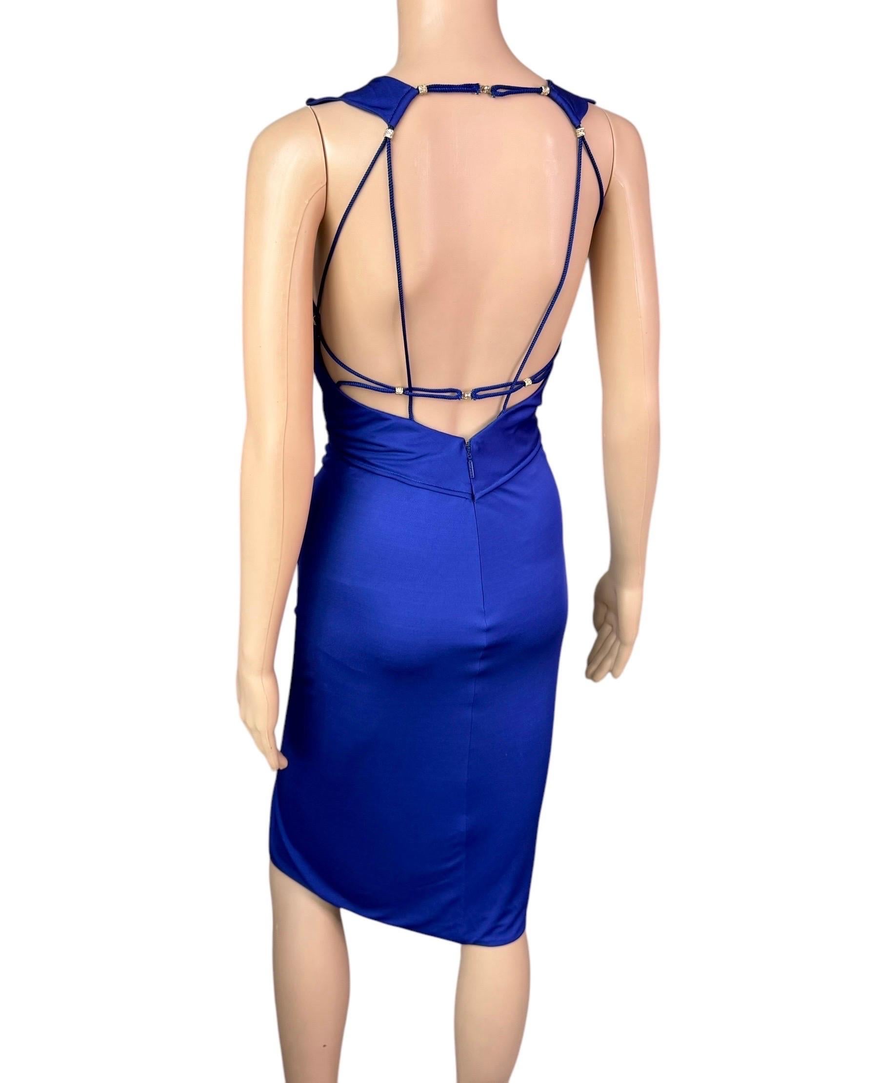 Roberto Cavalli Unworn c.2010 Plunging Neckline Cutout Backless Mini Dress For Sale 1