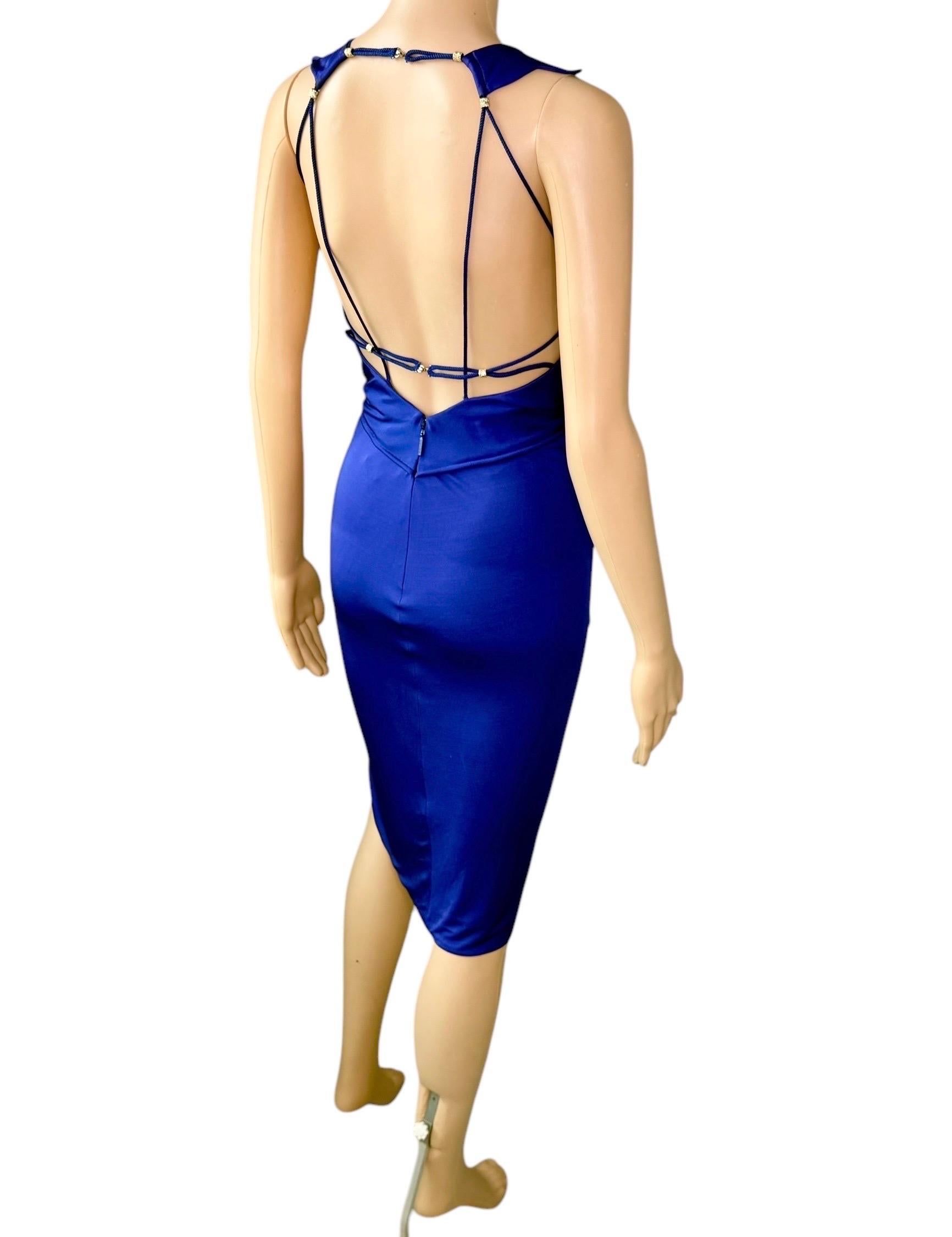 Roberto Cavalli Unworn c.2010 Plunging Neckline Cutout Backless Mini Dress For Sale 3