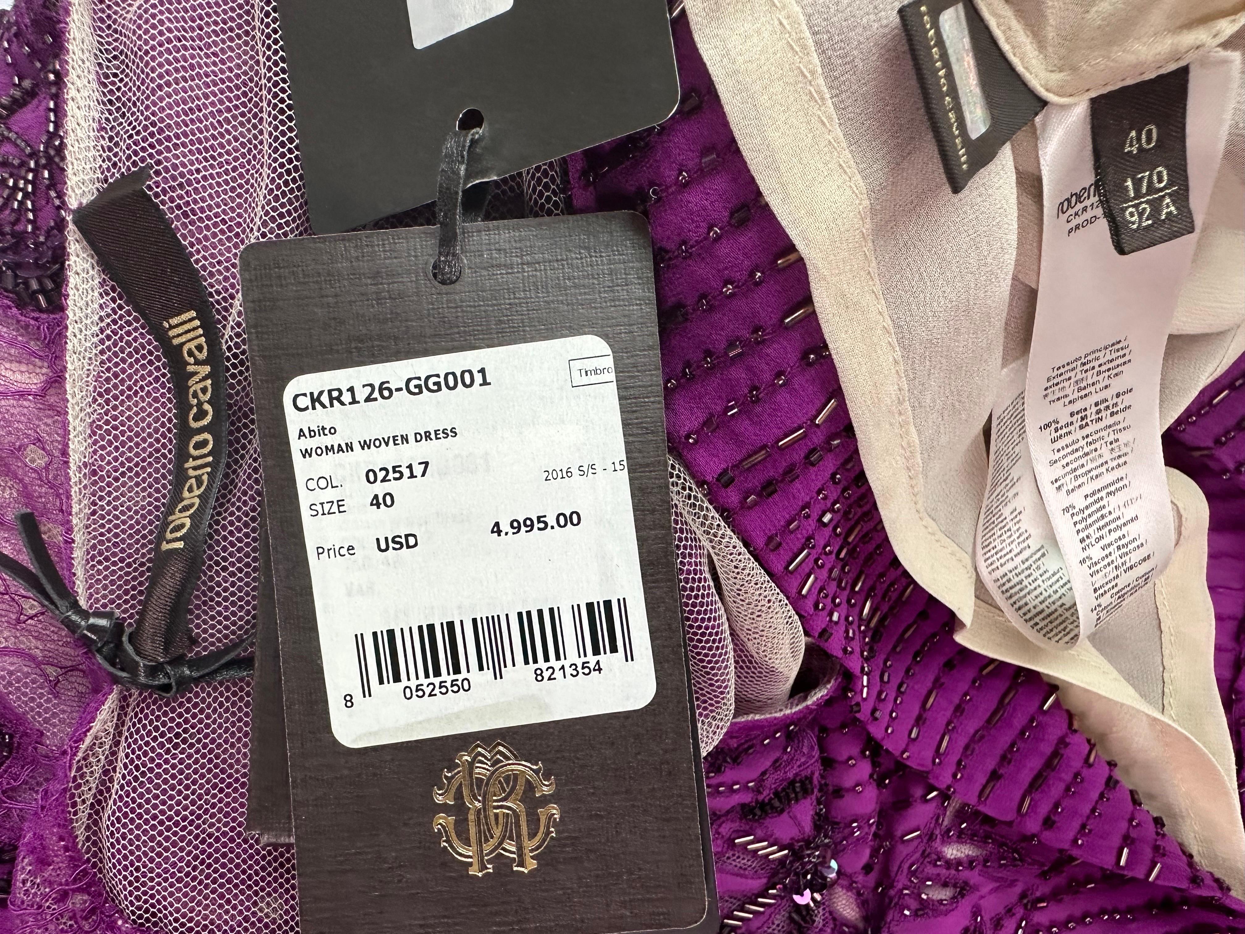 Roberto Cavalli Unworn S/S 2016 Embellished Sheer Lace Mesh Mini Dress For Sale 5