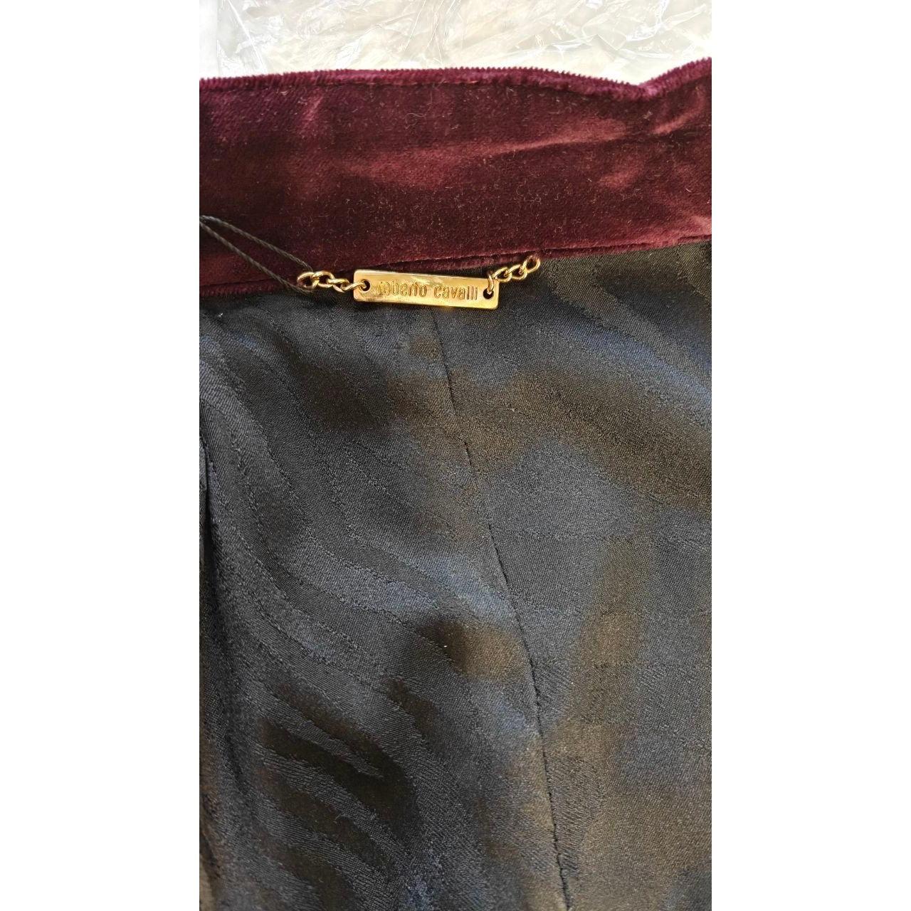 Roberto Cavalli - Giacca con zip aderente in velluto viola - M. I. in vendita 1