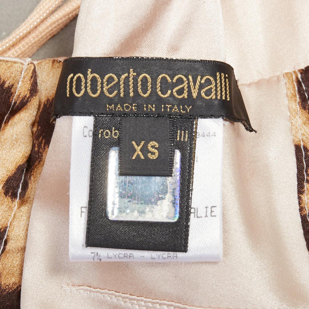 ROBERTO CAVALLI Vintage 1990s nackt Seide entbeint Halfter Korsett Weste Weste XS 3