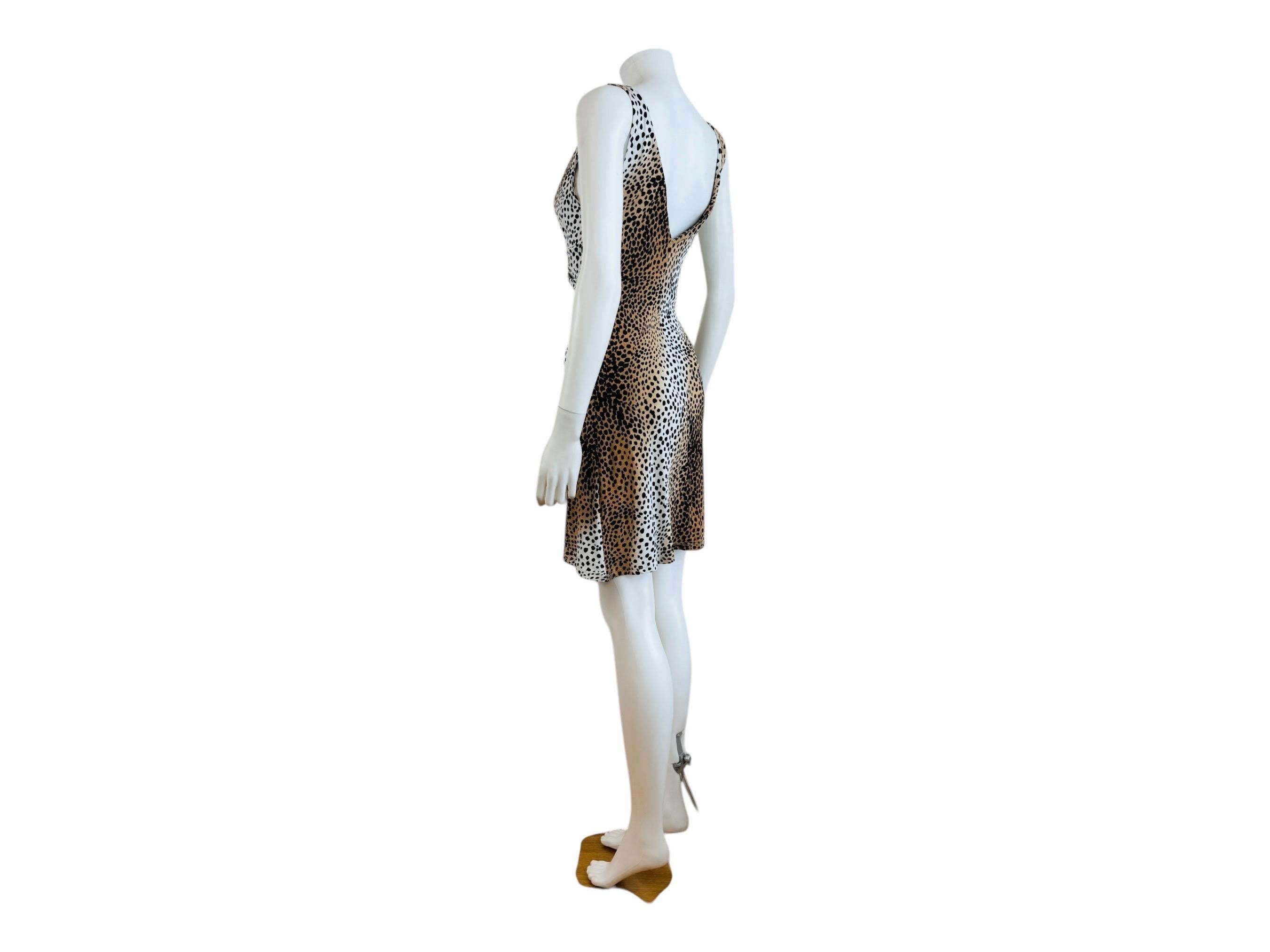 Women's Roberto Cavalli Vintage 2000s Cheetah Animal Print Mini Gold Snake Dress For Sale