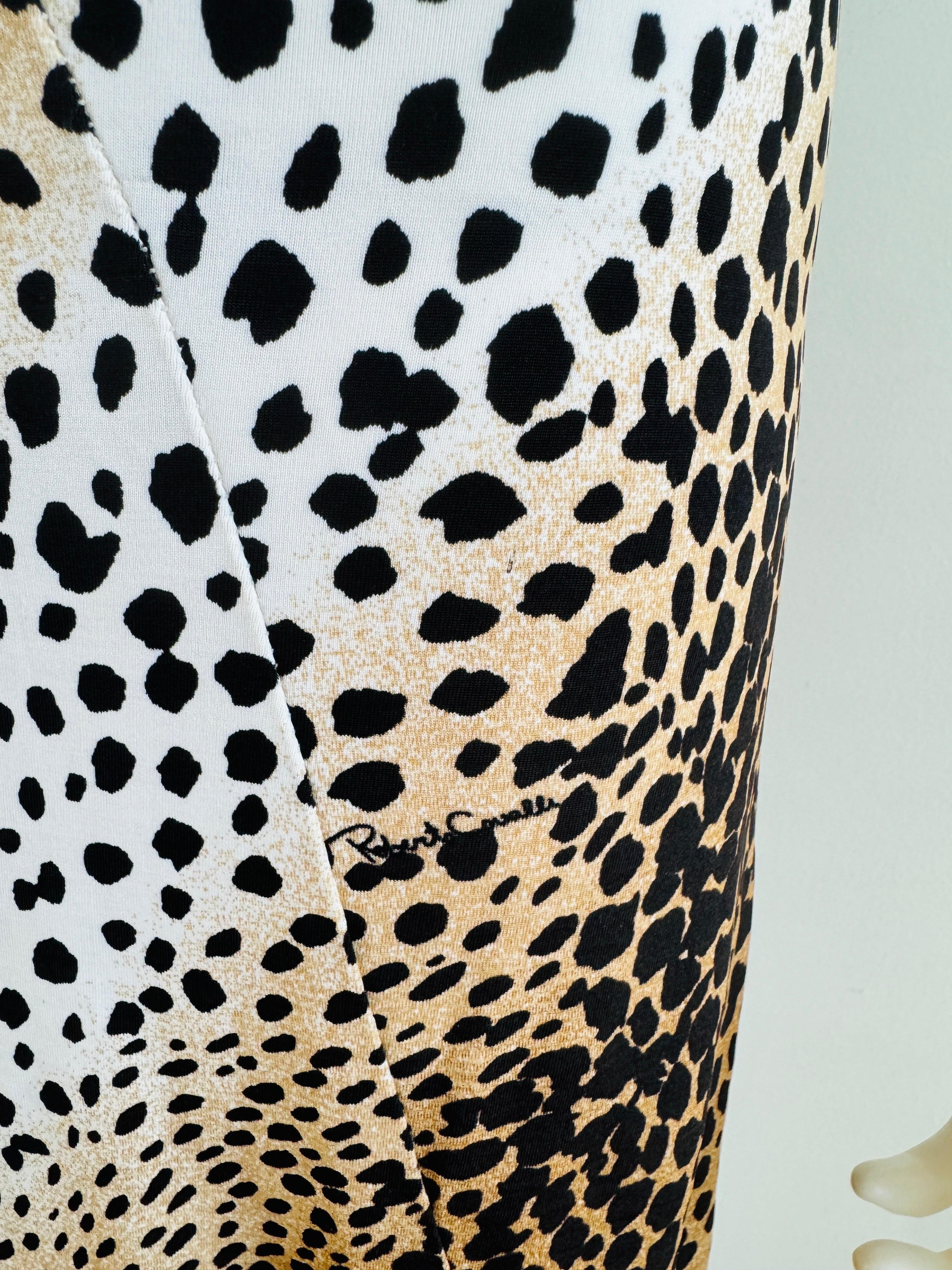 Roberto Cavalli Vintage 2000s Cheetah Animal Print Mini Gold Snake Dress For Sale 4