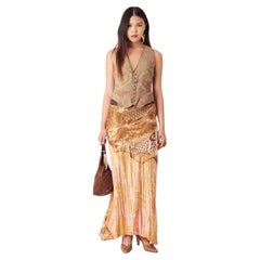 Roberto Cavalli Maxi gonna in pelle e seta vintage anni 2000