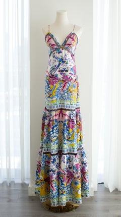 Roberto Cavalli - Maxi abito stampato Nausicaa multicolore vintage anni 2000