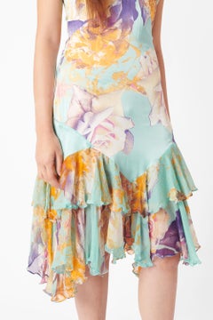 Roberto Cavalli Vintage 2004 Floral Racerback Dress