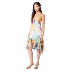 Roberto Cavalli Vintage 2004 Floral Racerback Dress