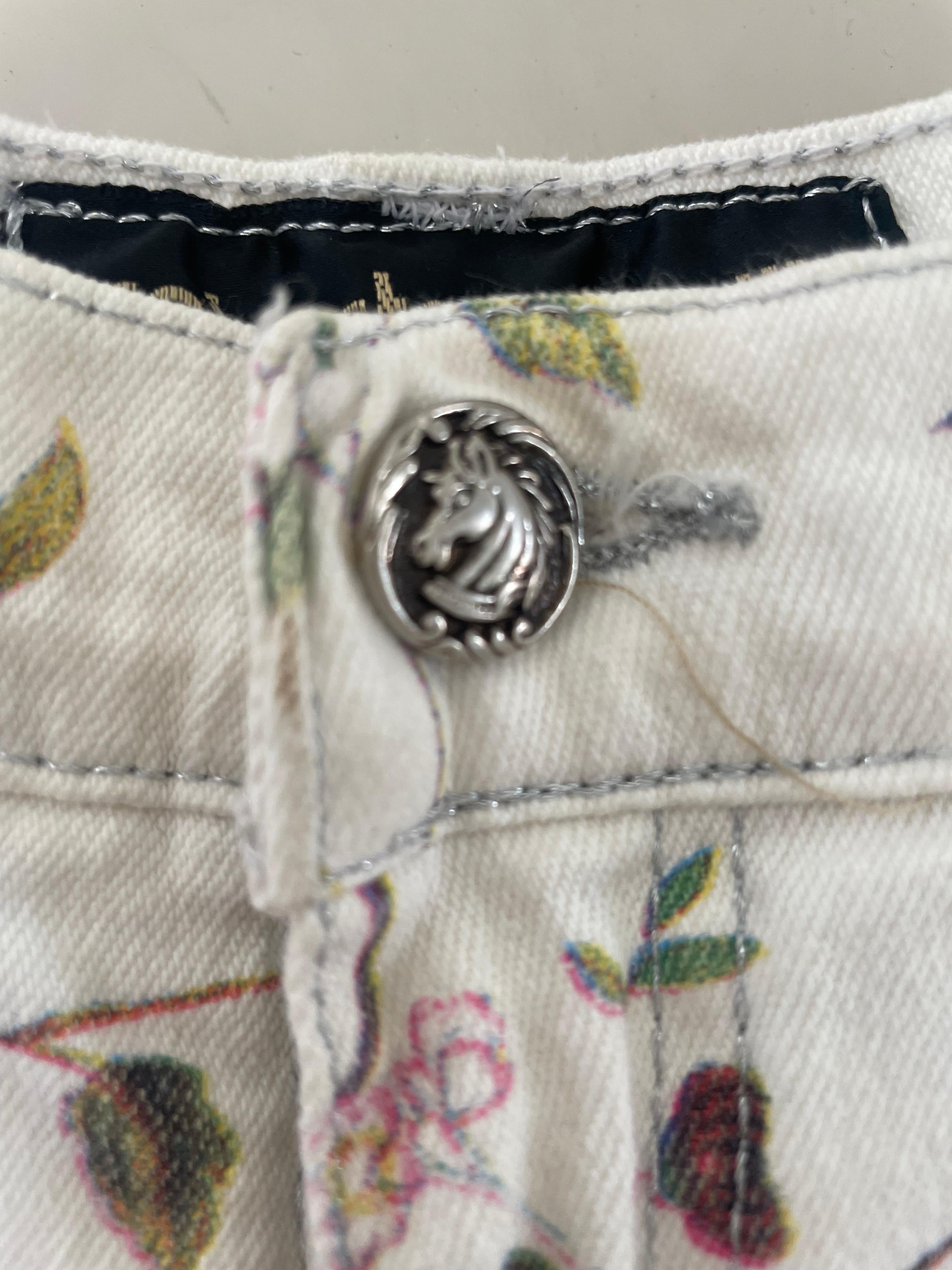 Roberto Cavalli Pantalones vaqueros Vintage 90s Runway Blossom Bird Mujer en venta 5