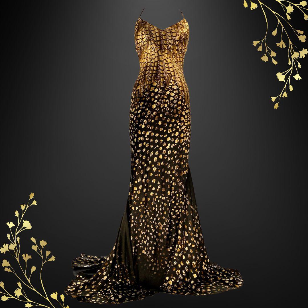 black and gold evening gown